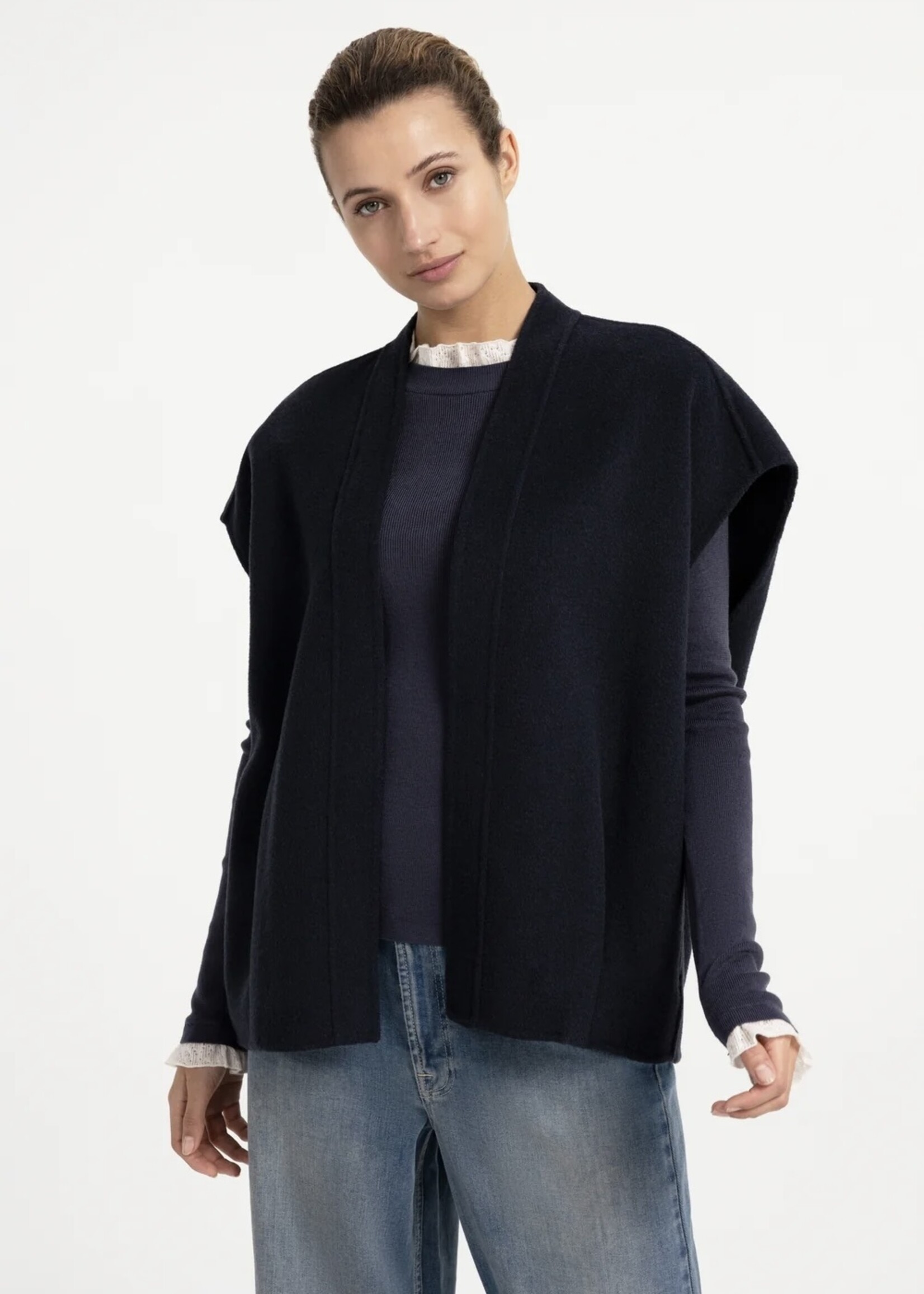 YAYA Yaya - Oversized Wool Woven Bodywarmer