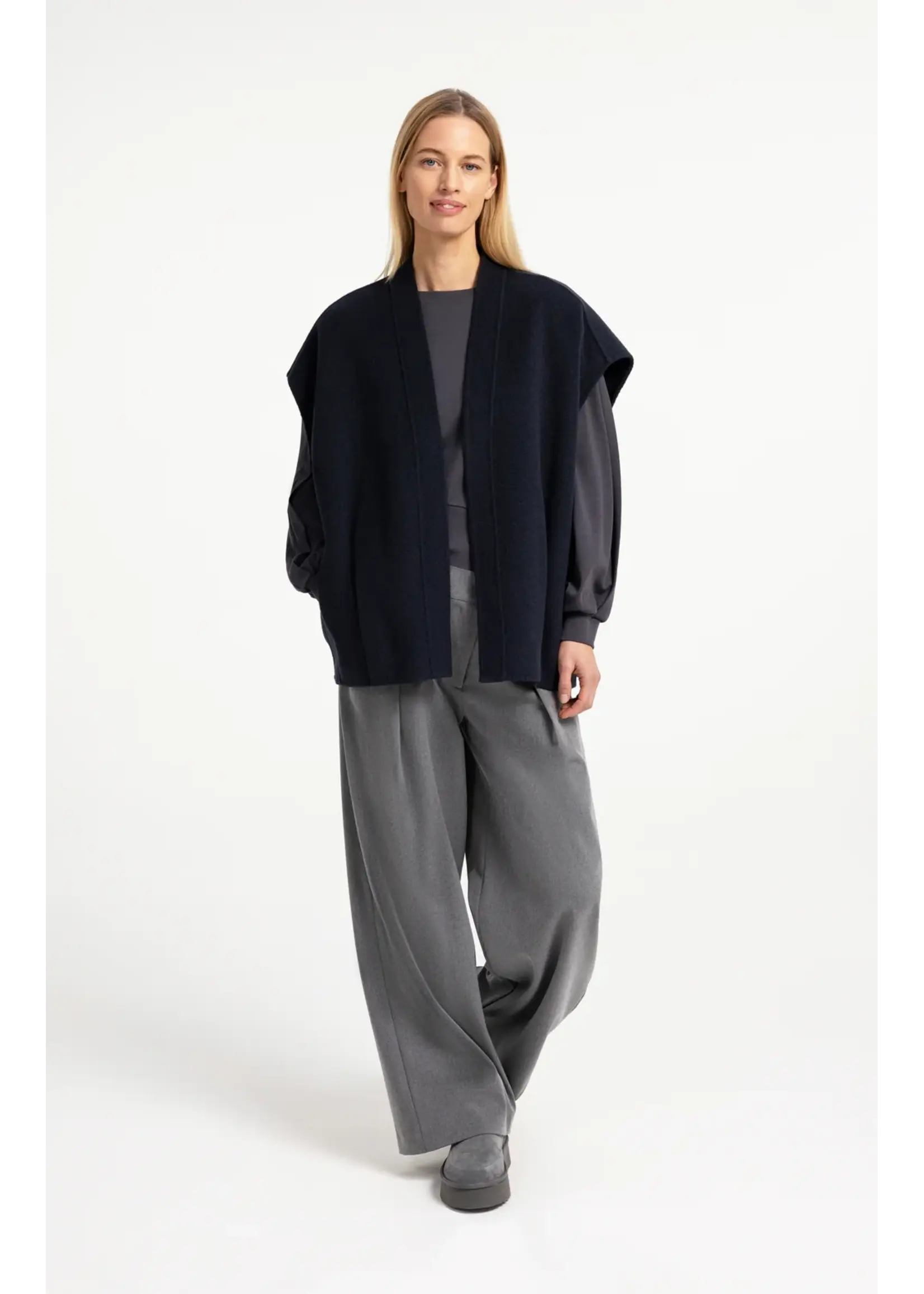 YAYA Yaya - Oversized Wool Woven Bodywarmer