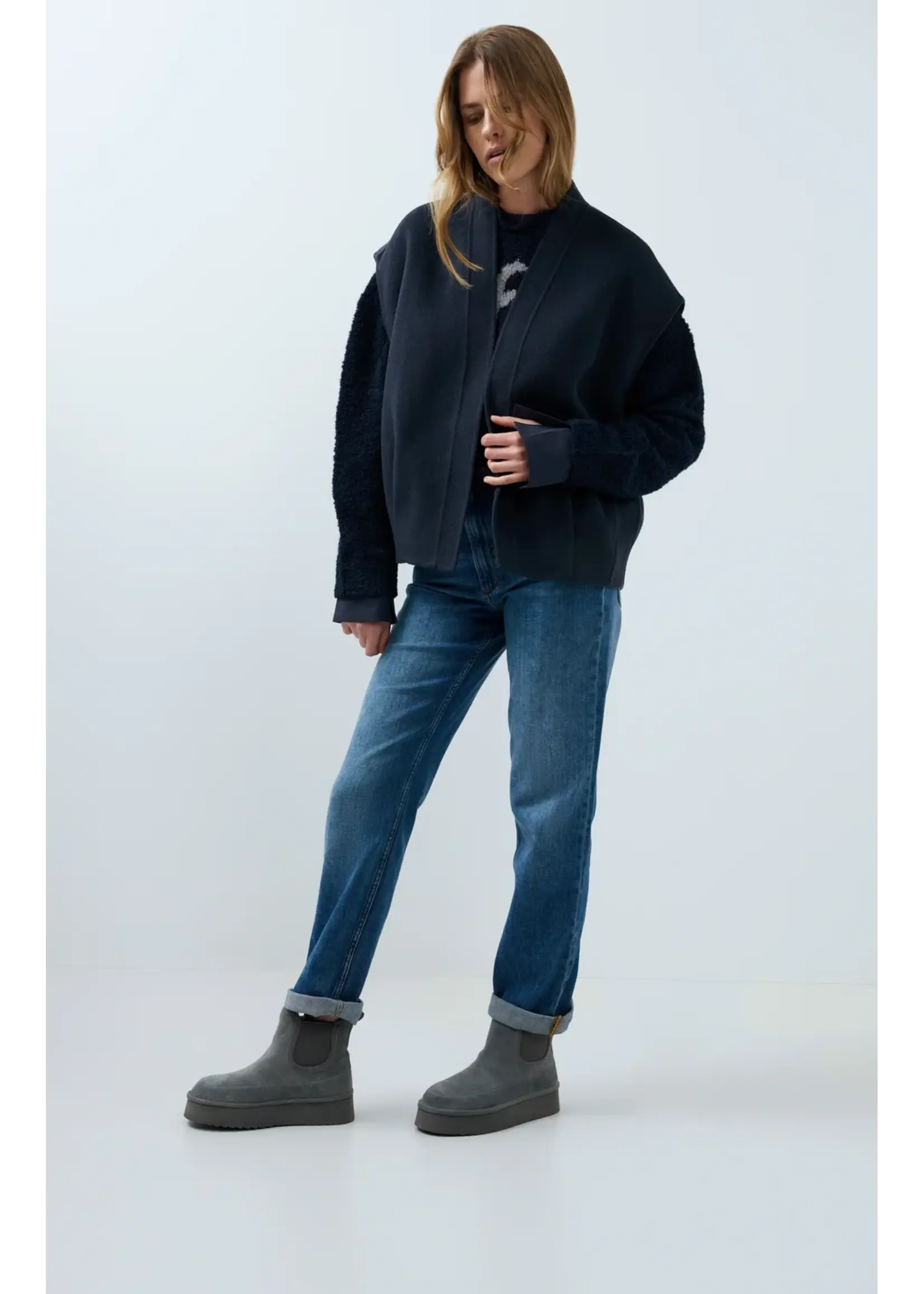 YAYA Yaya - Oversized Wool Woven Bodywarmer