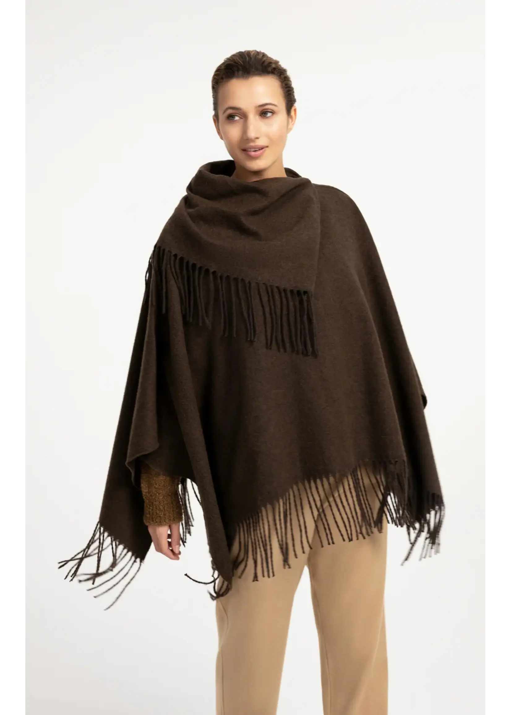 YAYA Yaya - Poncho with twisted self fringes