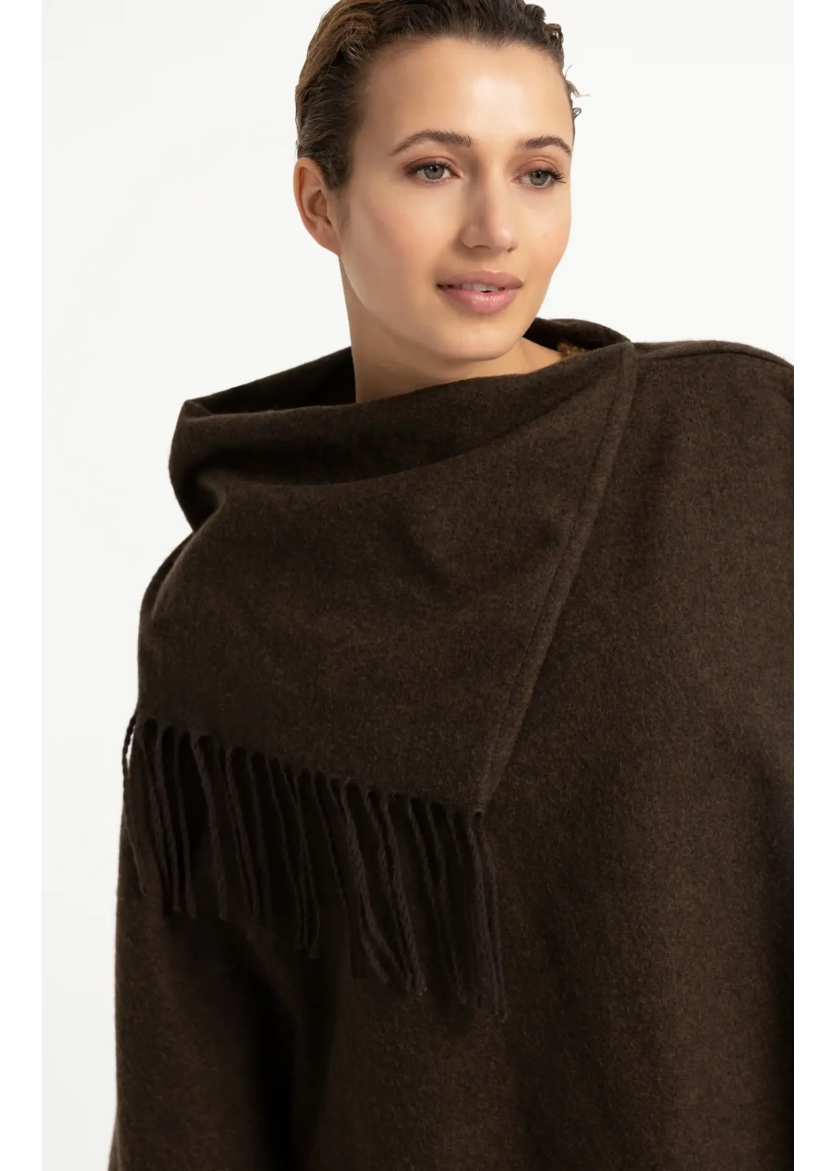 YAYA Yaya - Poncho with twisted self fringes