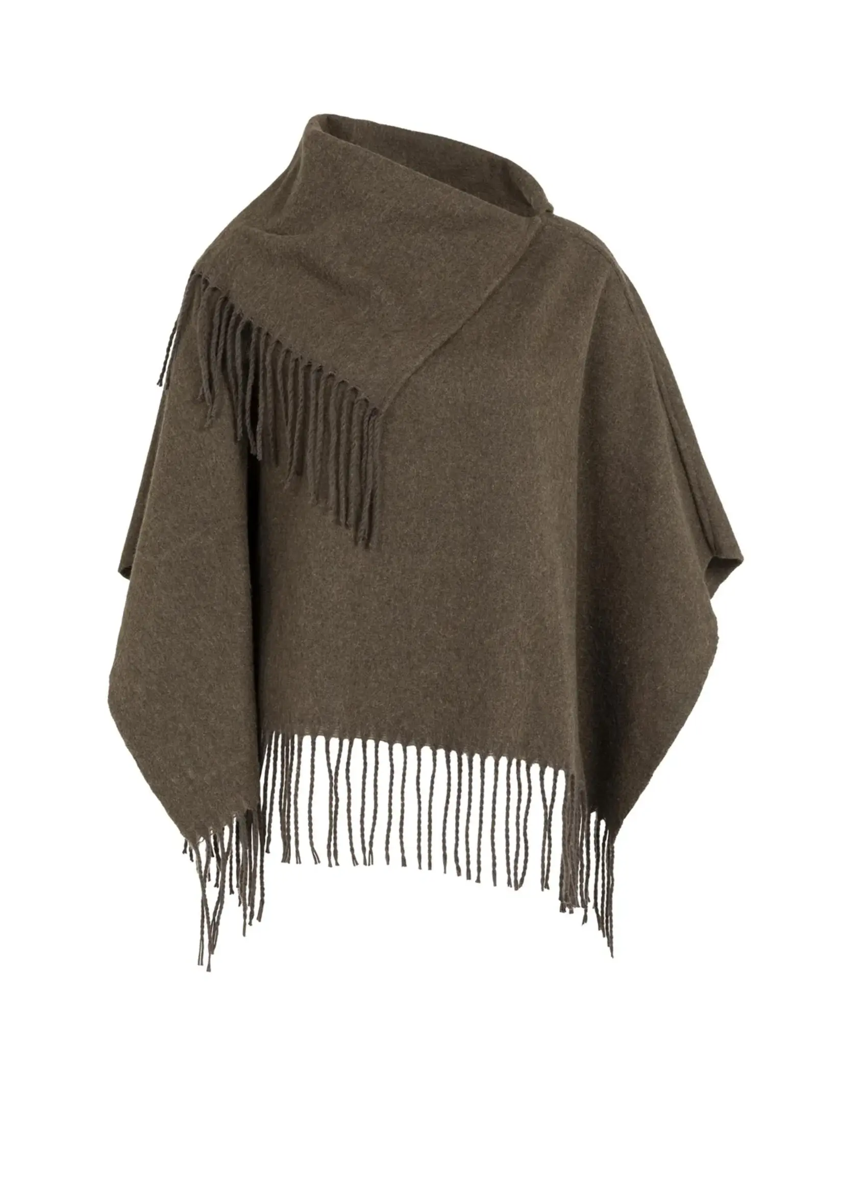 YAYA Yaya - Poncho with twisted self fringes