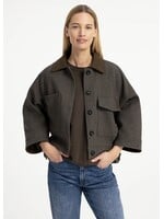 YAYA Yaya - Oversized wool mix jacket with constract collar and waistband