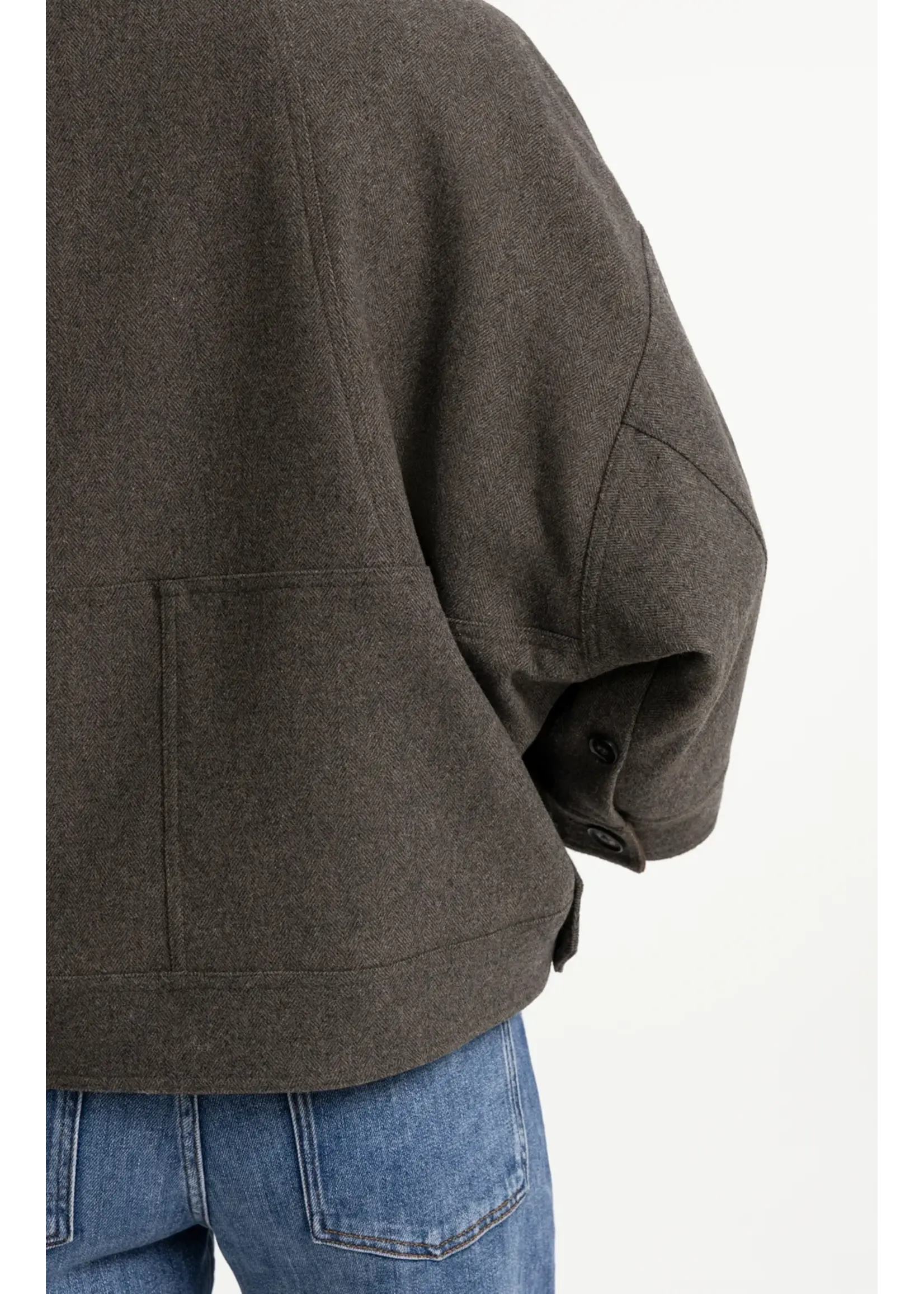 YAYA Yaya - Oversized wool mix jacket with constract collar and waistband