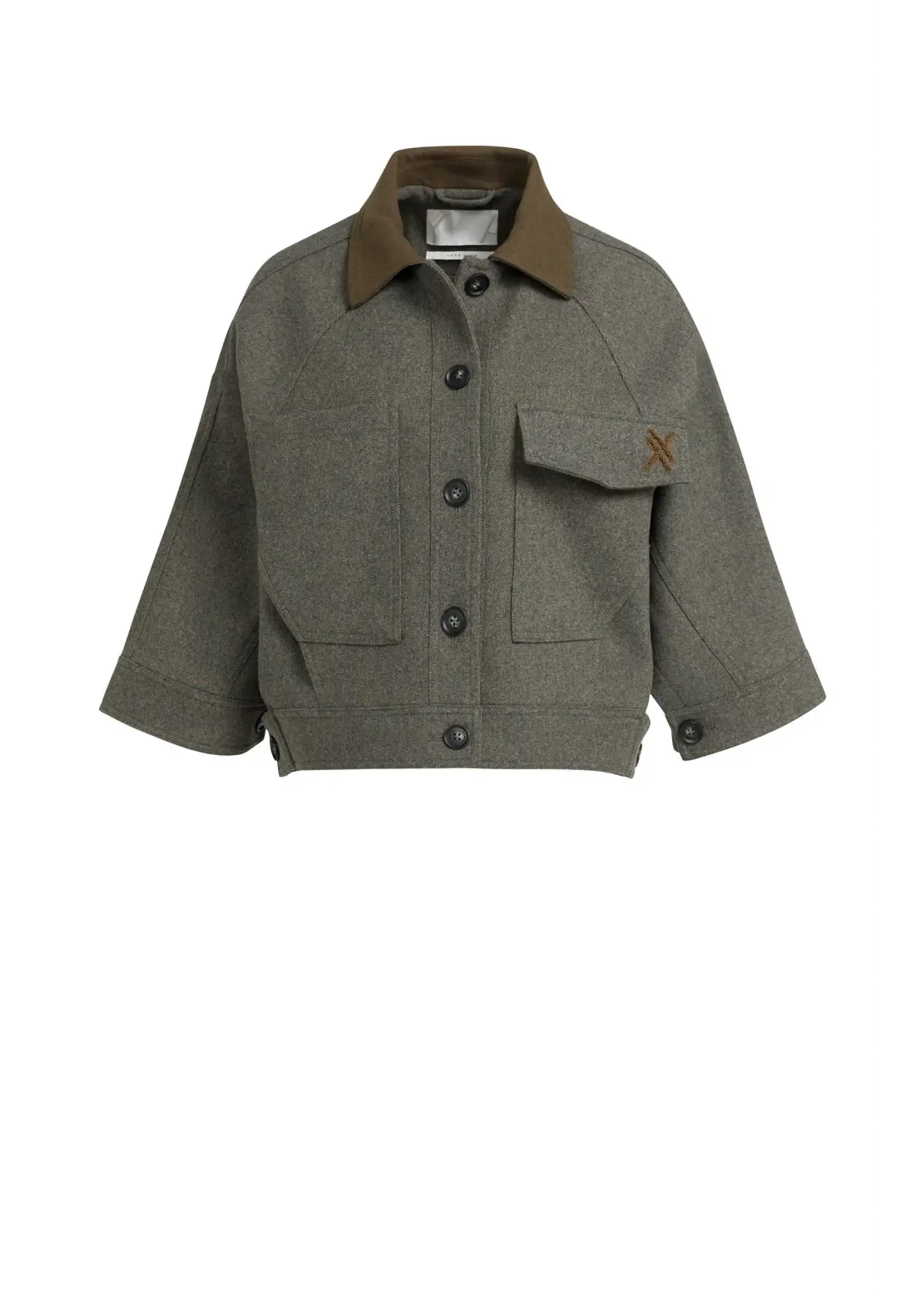 YAYA Yaya - Oversized wool mix jacket with constract collar and waistband