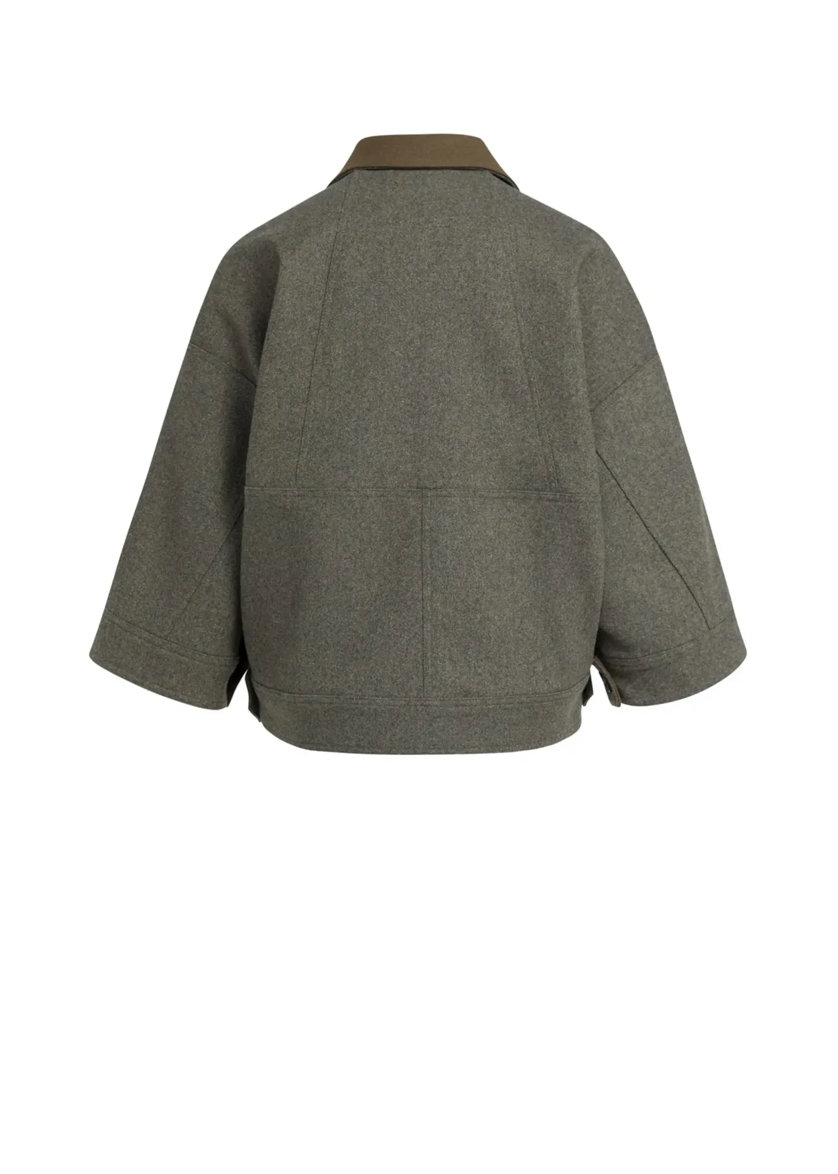 YAYA Yaya - Oversized wool mix jacket with constract collar and waistband