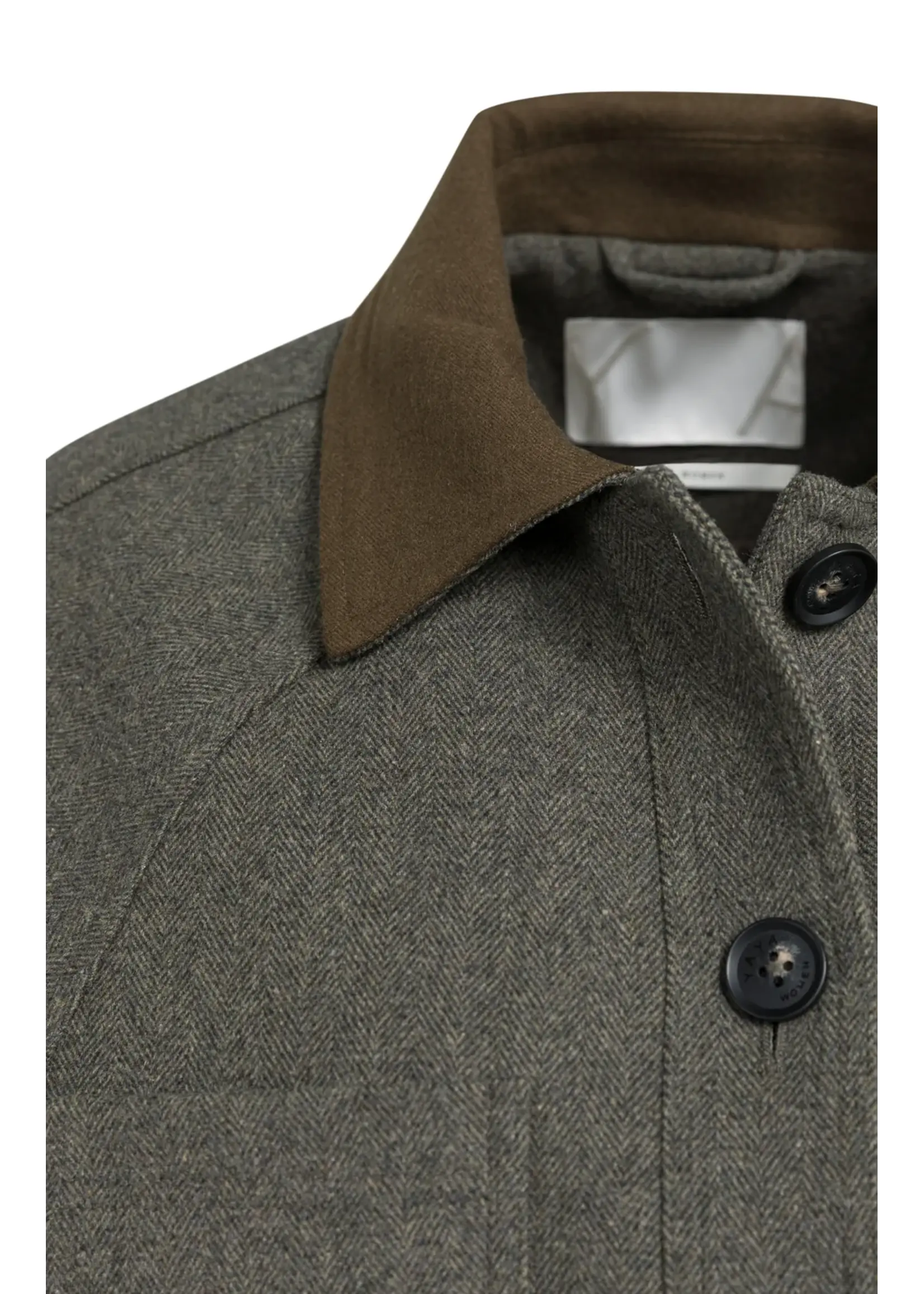 YAYA Yaya - Oversized wool mix jacket with constract collar and waistband