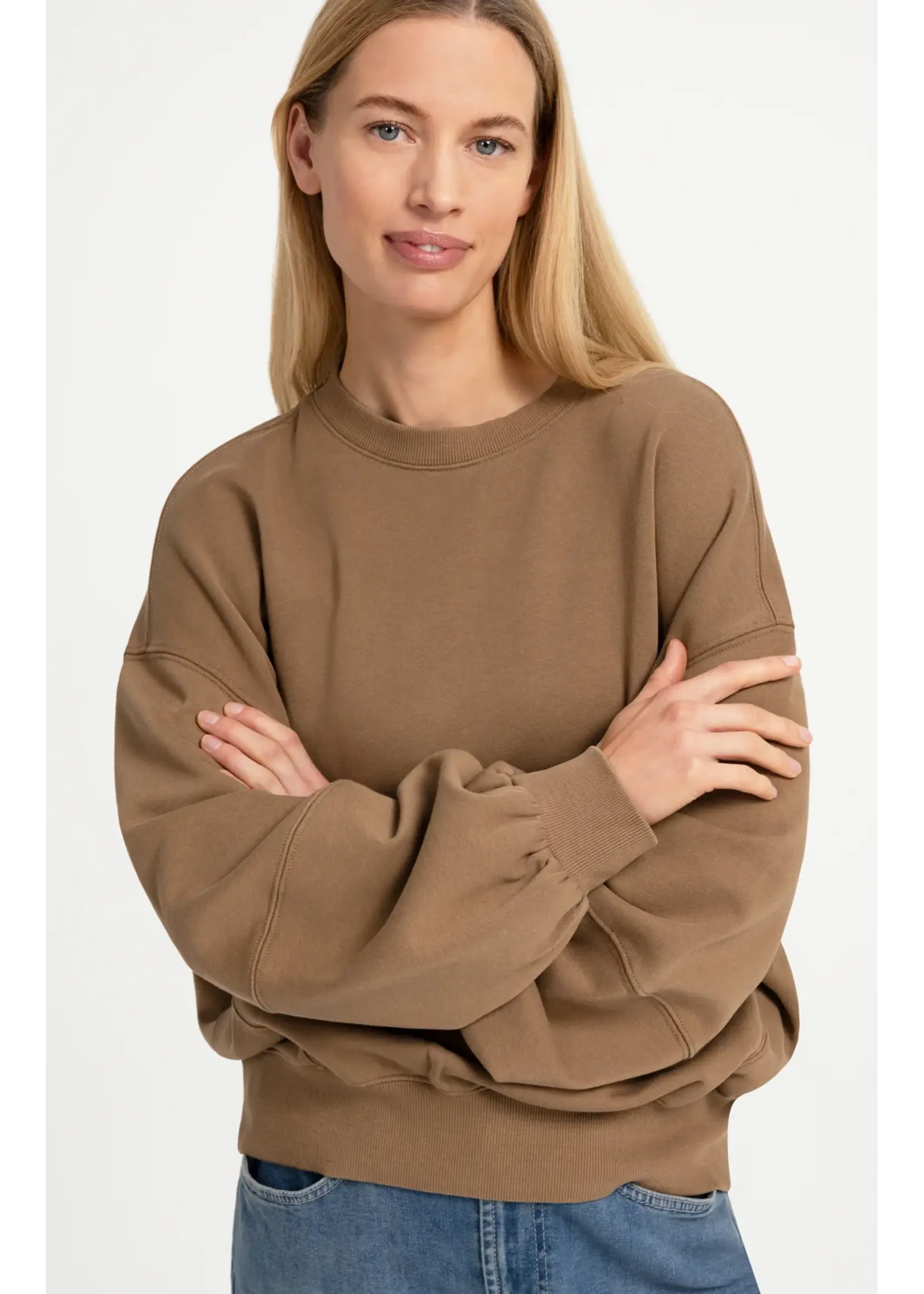 YAYA Yaya - Washed sweatshirt with Balloon sleeve