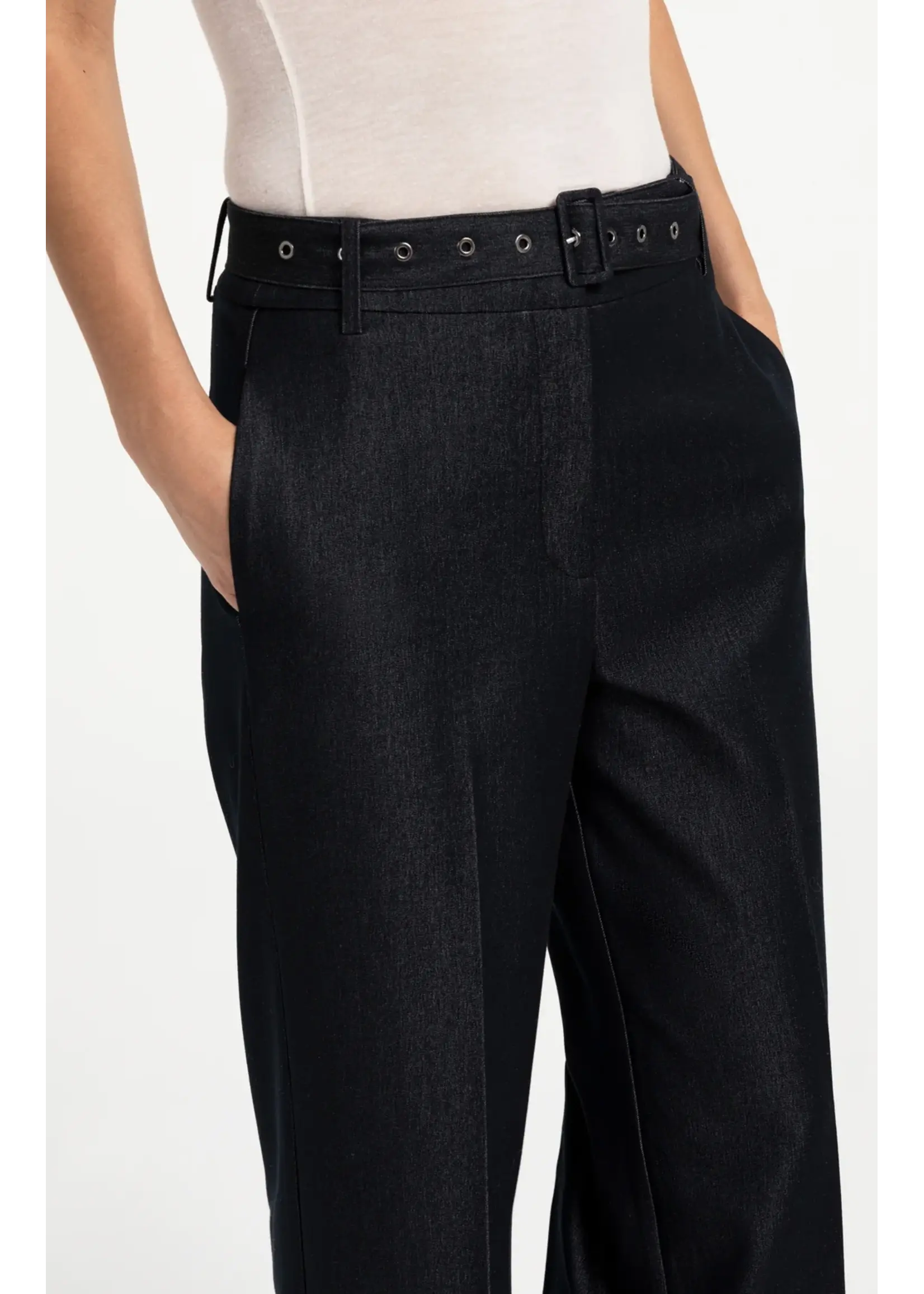 YAYA Yaya - Woven Wide Leg Trousers with Belt