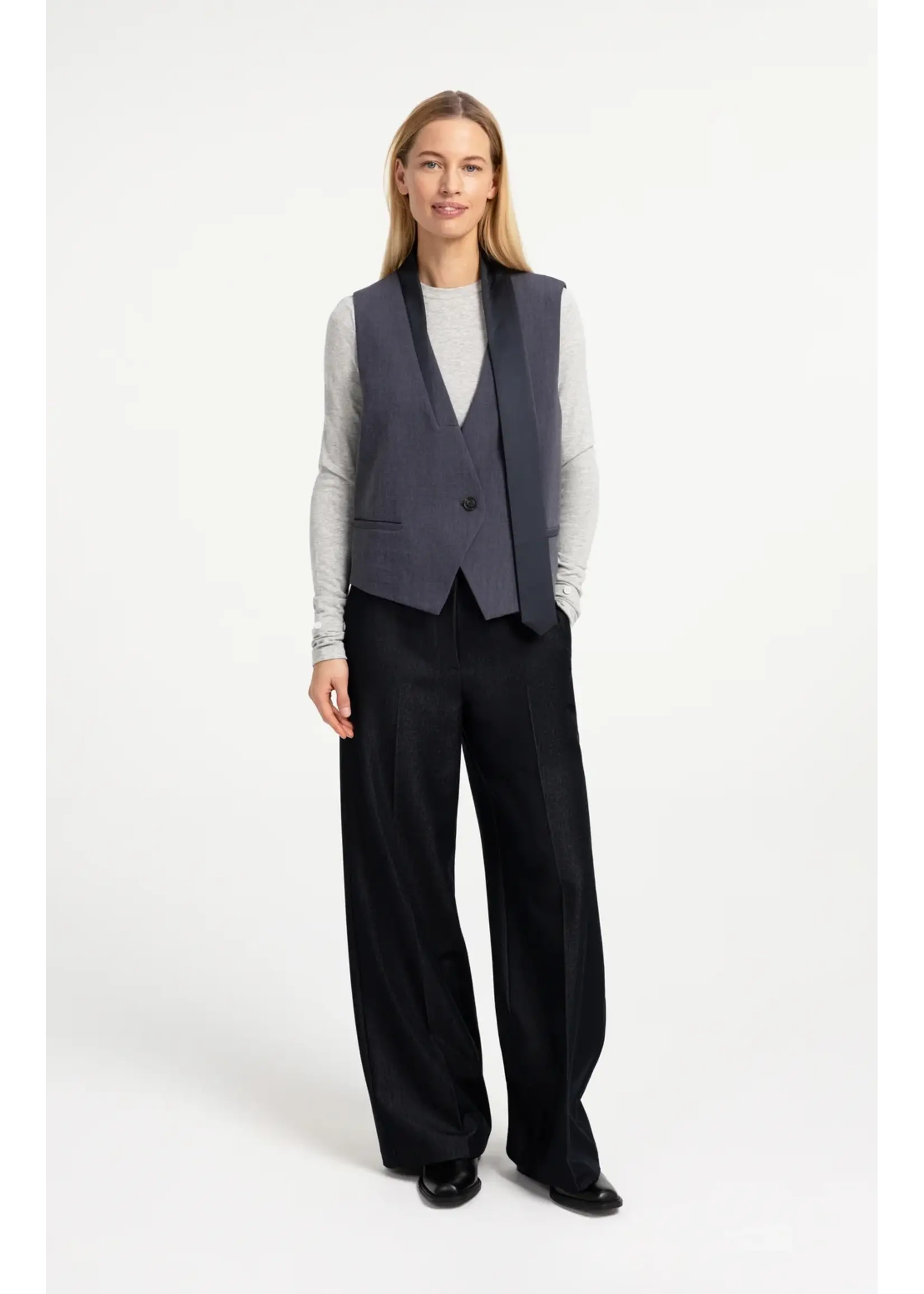 YAYA Yaya - Woven Wide Leg Trousers with Belt