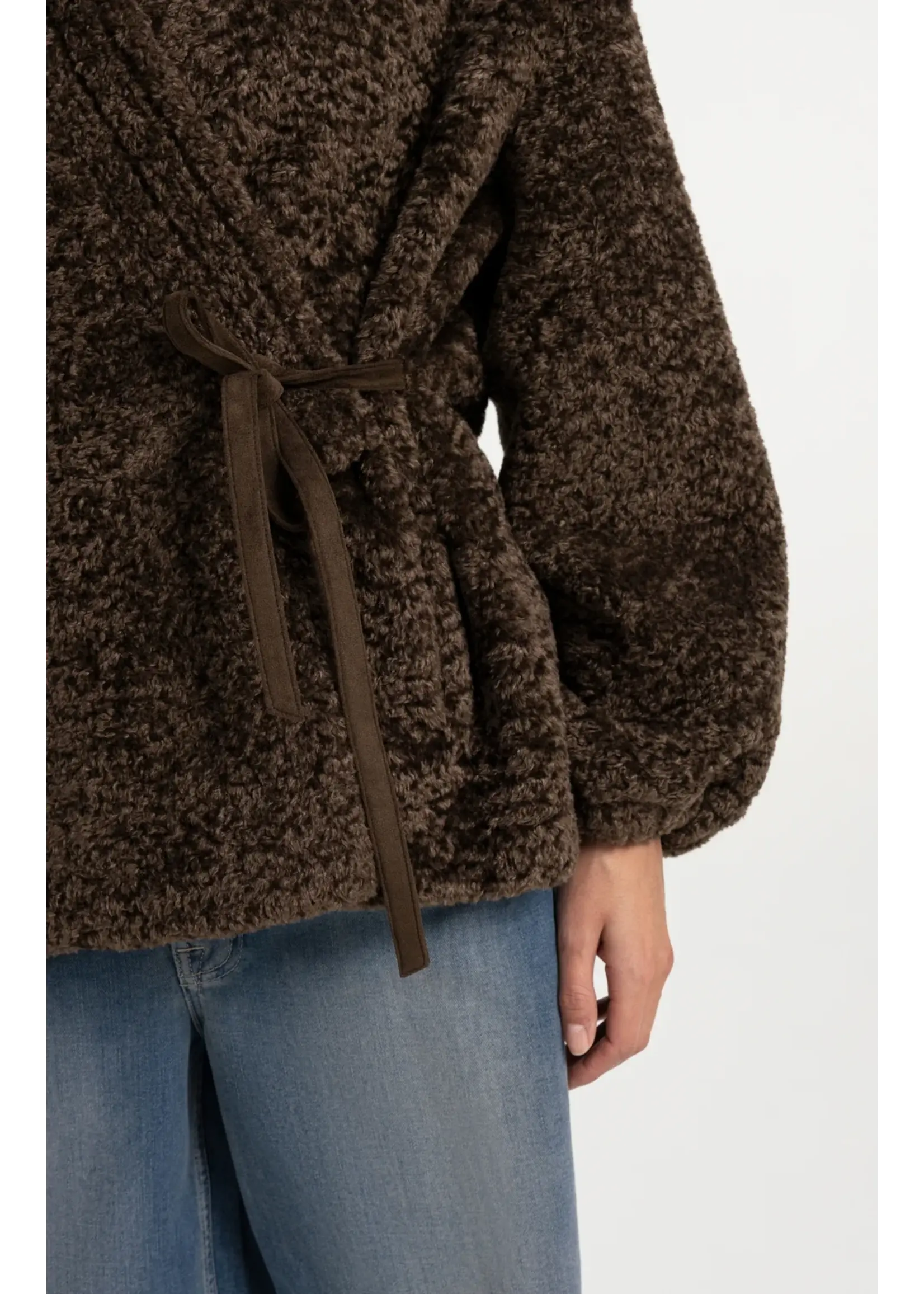 YAYA Yaya - Faux Fur Kimono Wrap Jacket