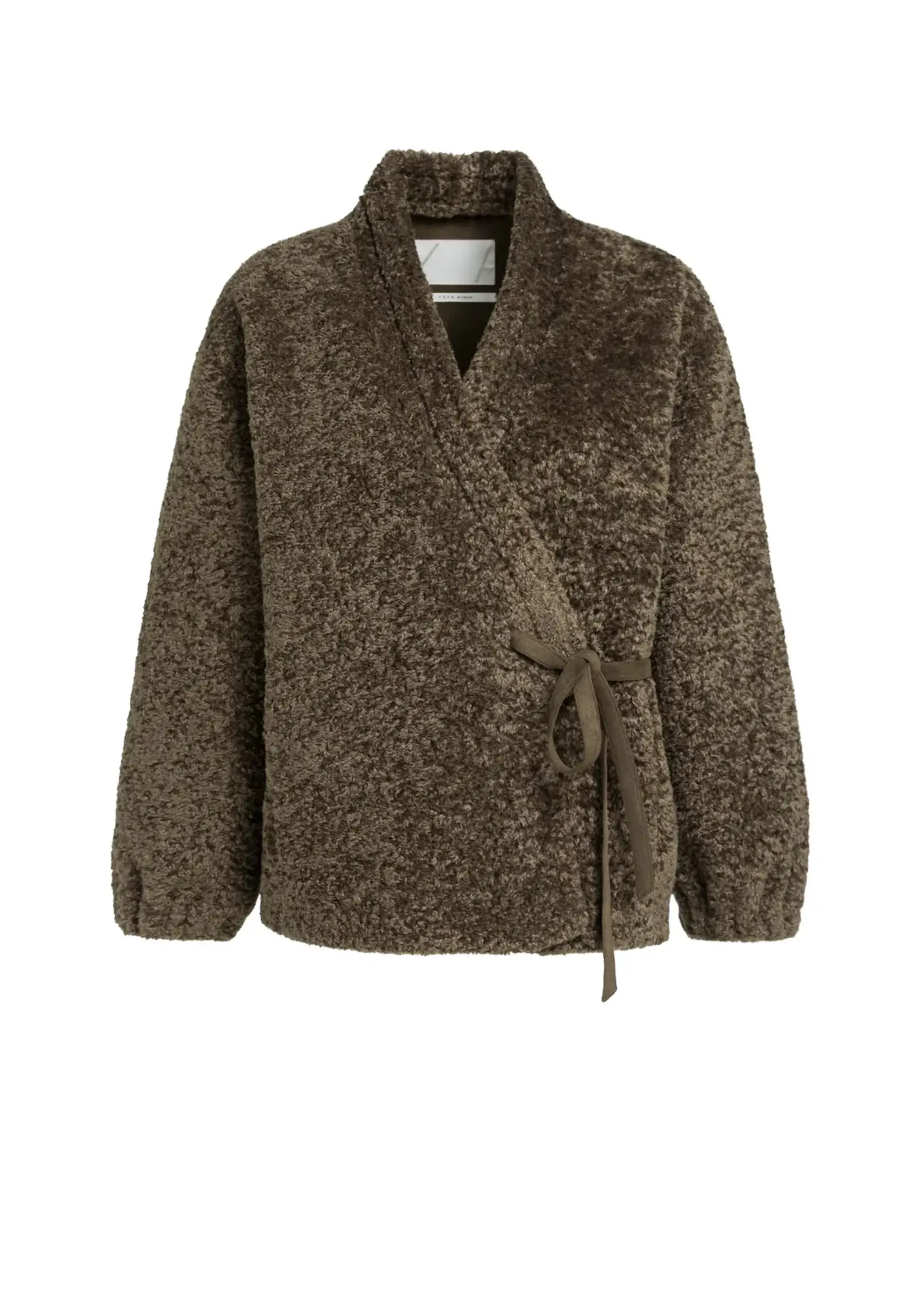 YAYA Yaya - Faux Fur Kimono Wrap Jacket