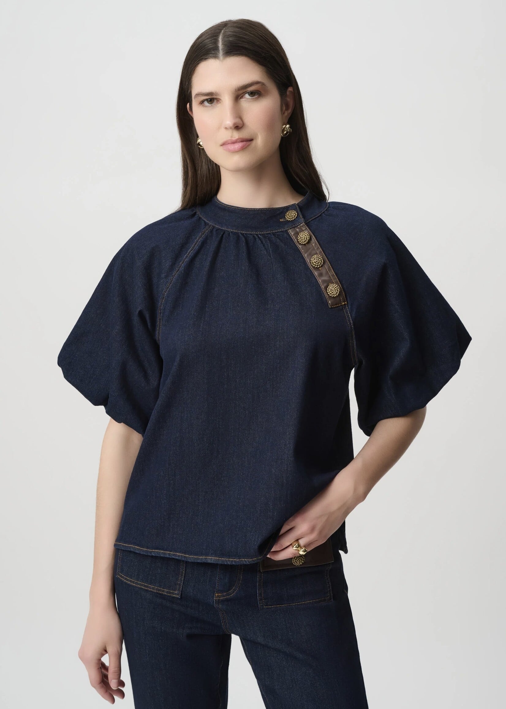 Joseph Ribkoff Joseph Ribkoff Edit 57 - Featherweave™ Balloon-Sleeve Denim Blouse 264962