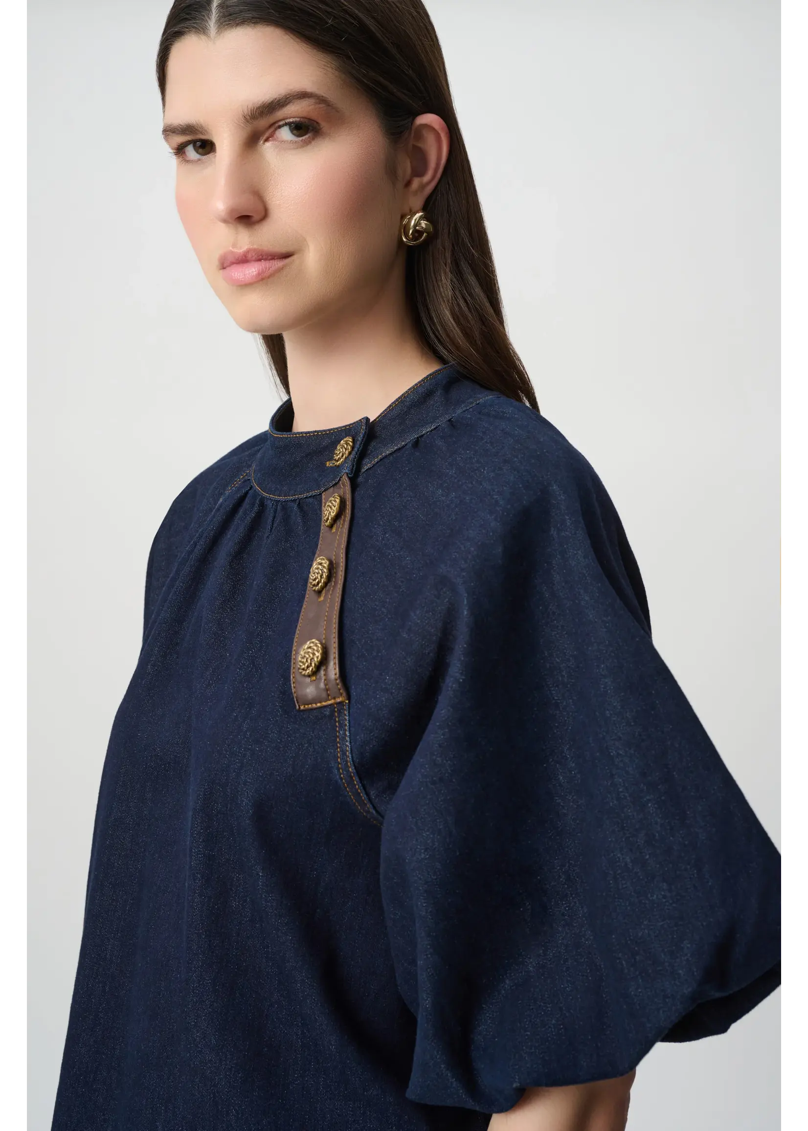 Joseph Ribkoff Joseph Ribkoff Edit 57 - Featherweave™ Balloon-Sleeve Denim Blouse 264962