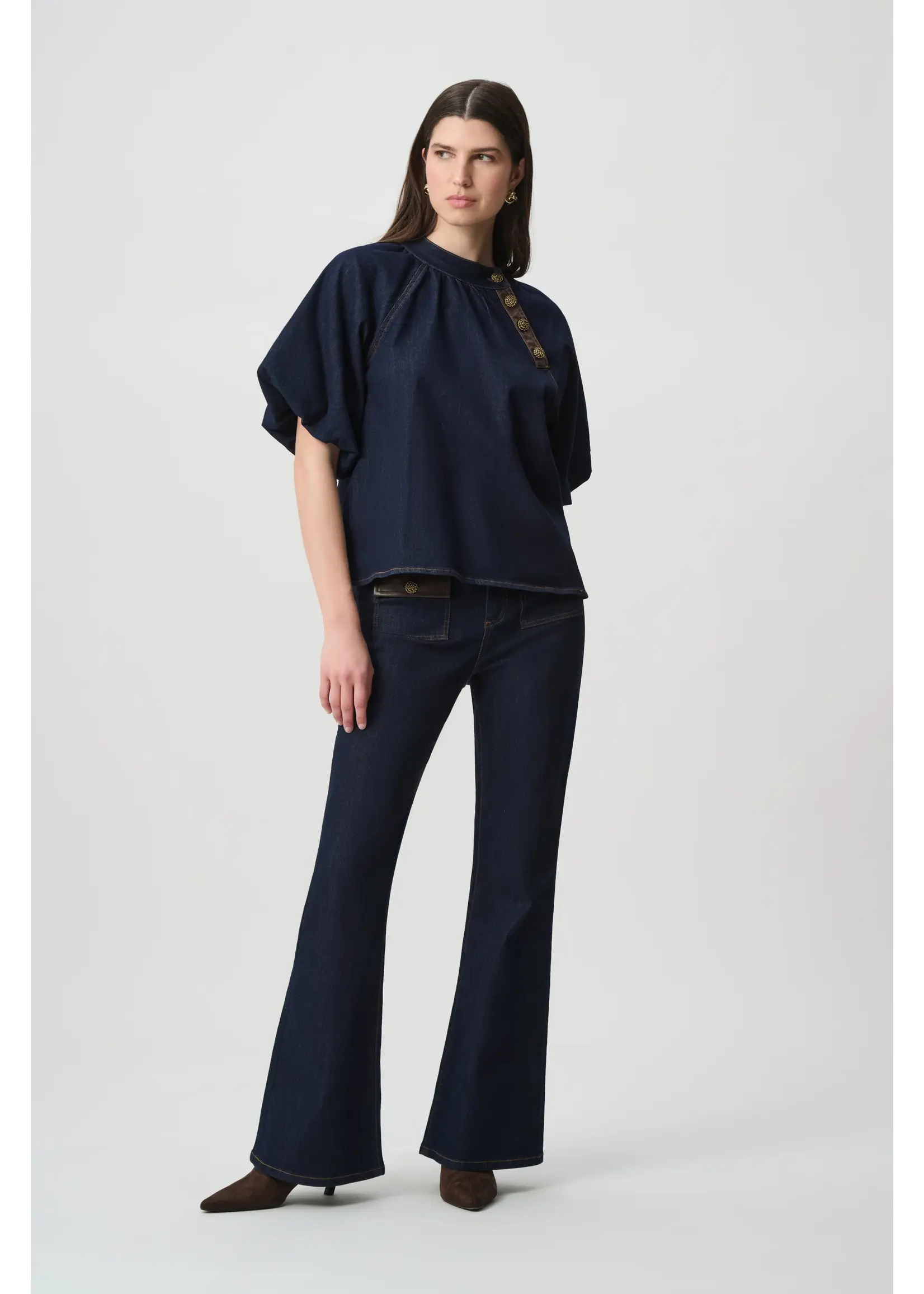 Joseph Ribkoff Joseph Ribkoff Edit 57 - Featherweave™ Balloon-Sleeve Denim Blouse 264962