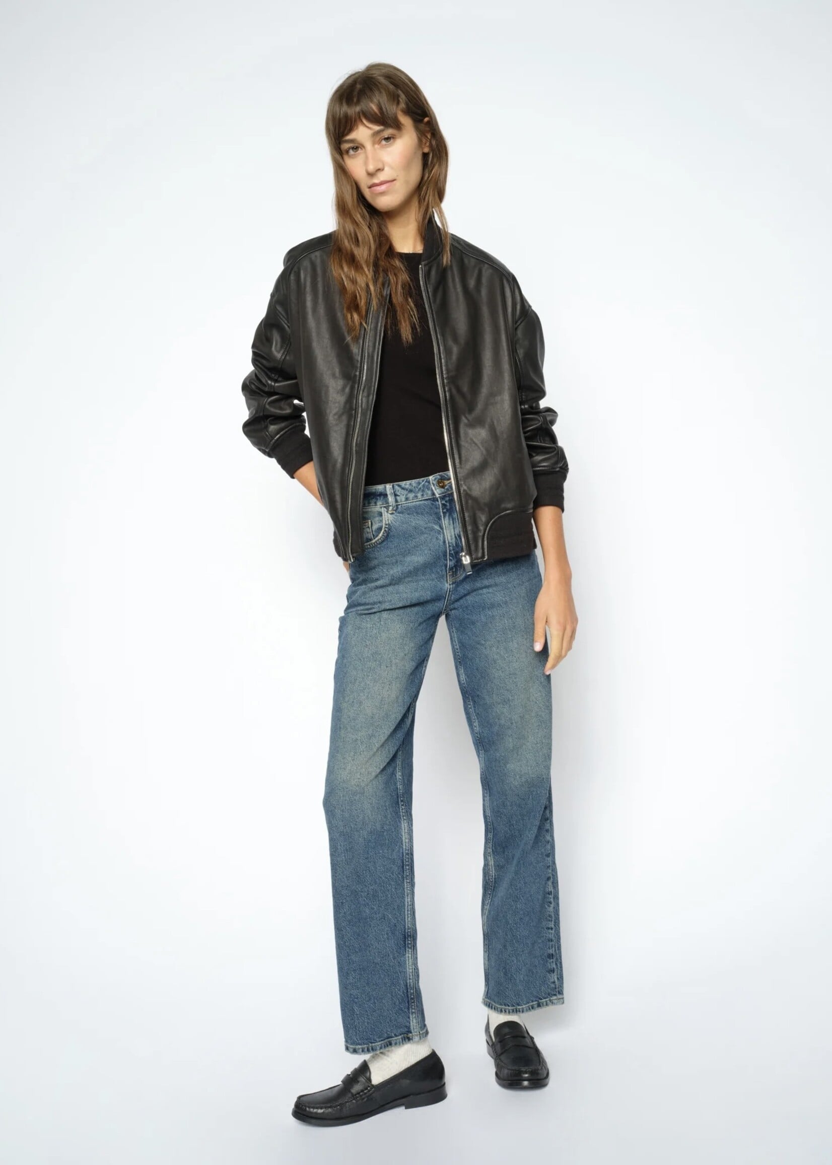 Mos Mosh Mos Mosh - Ruby Leather Bomber Jacket