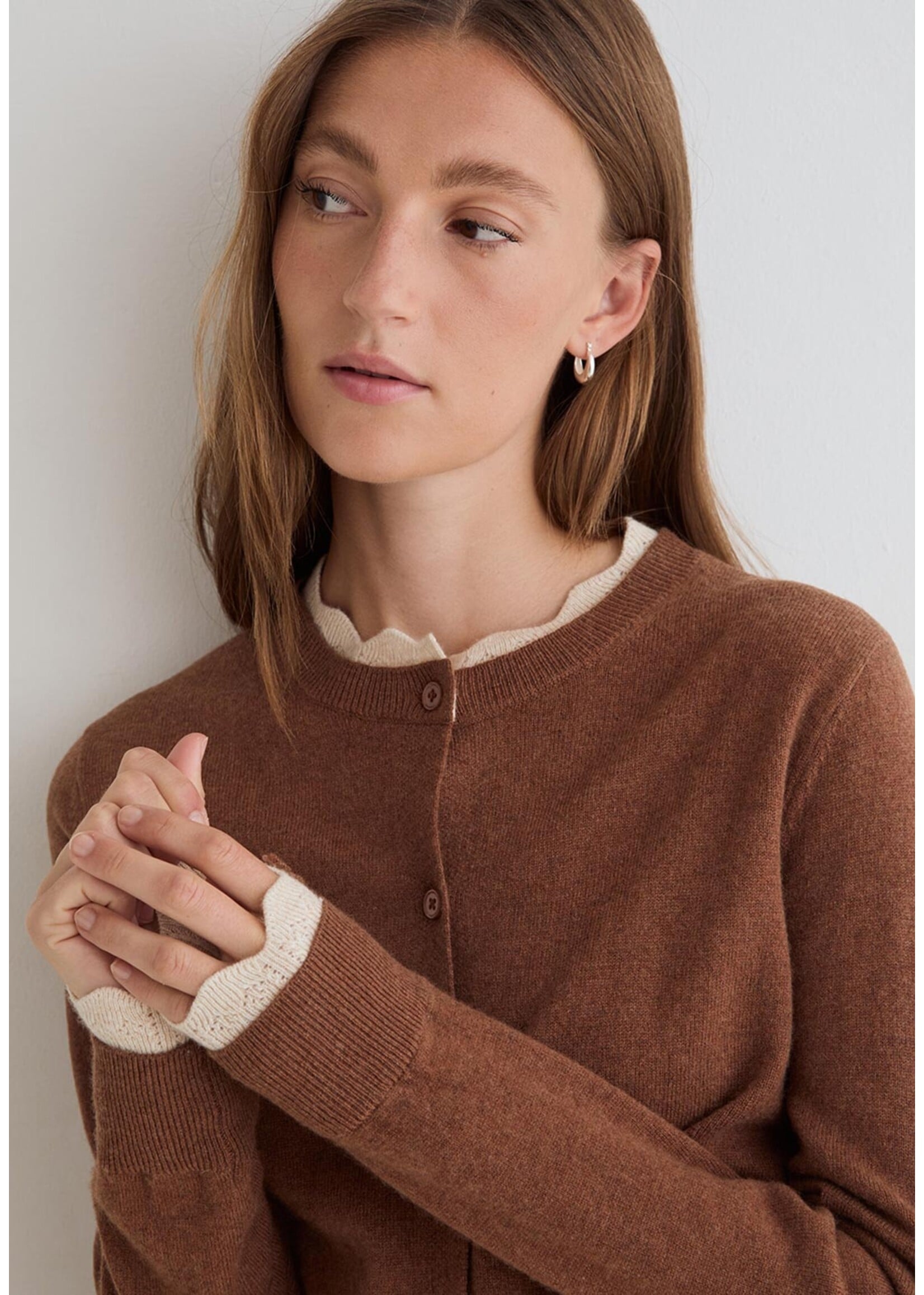 Yerse Yerse - Cardigan with Contrast Details