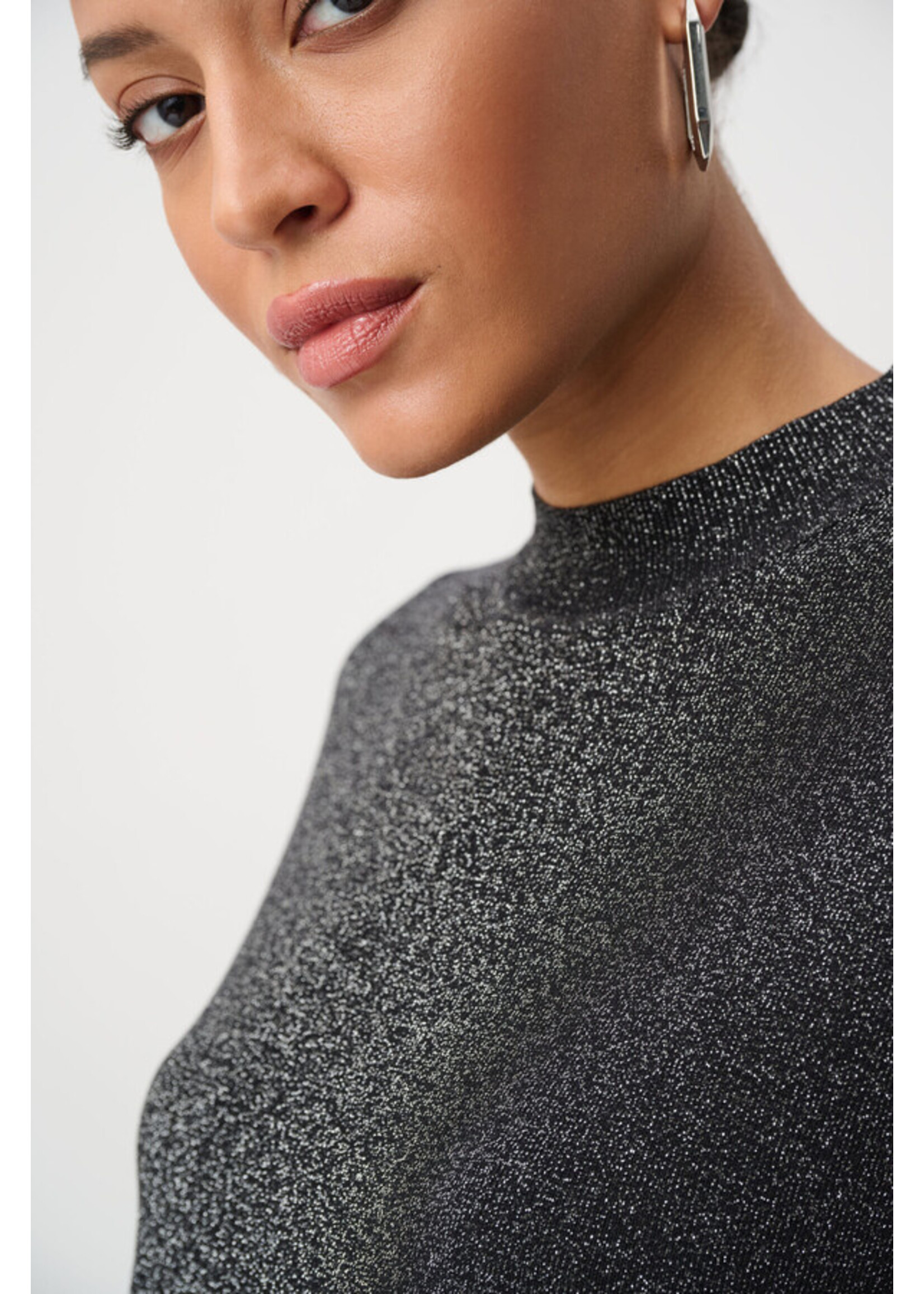 Joseph Ribkoff Joseph Ribkoff - Mock Neck Lurex Sweater Top Style 264943