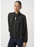 Joseph Ribkoff Joseph Ribkoff - Satin Top With Chiffon Sleeves Style 264119