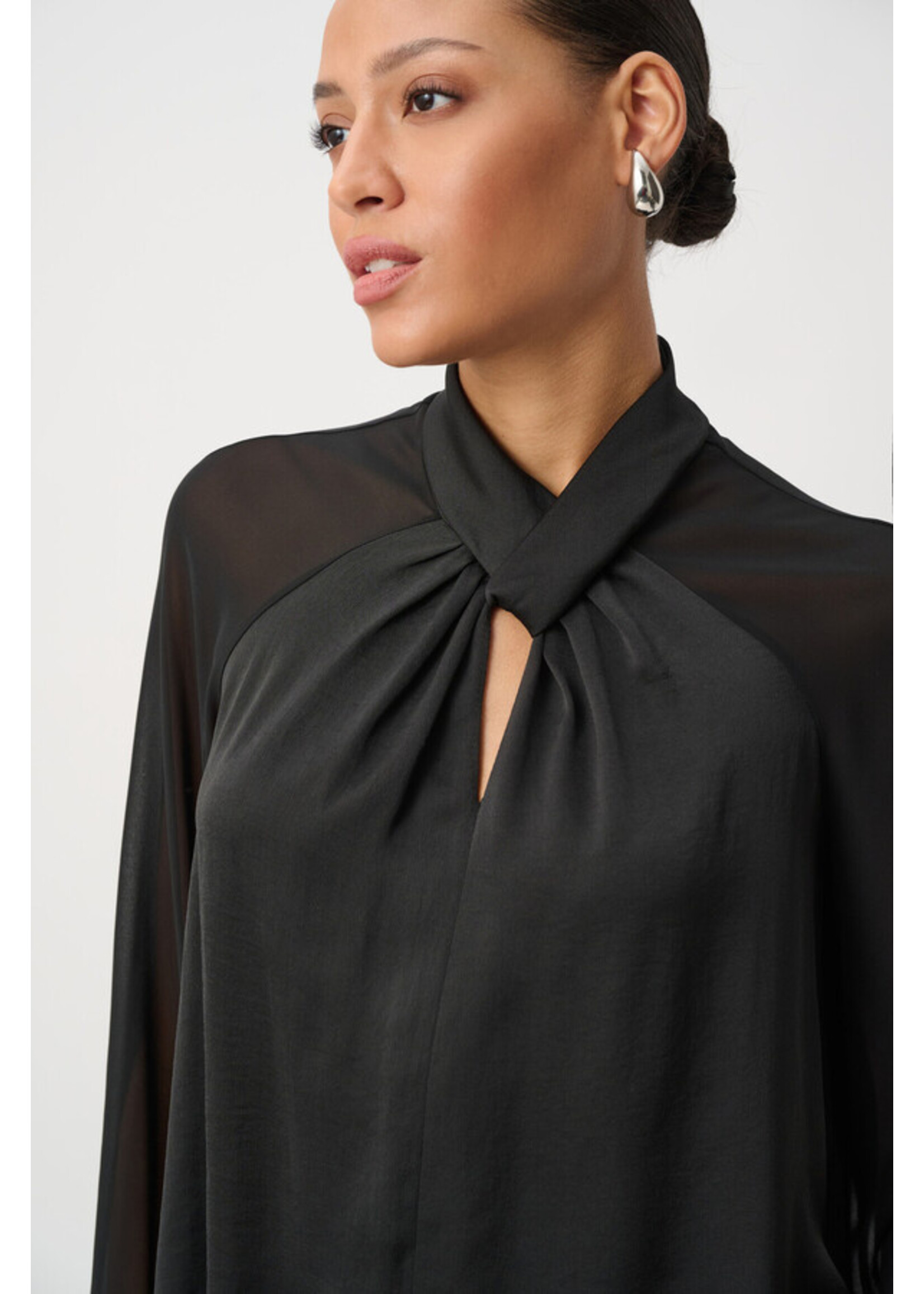 Joseph Ribkoff Joseph Ribkoff - Satin Top With Chiffon Sleeves Style 264119