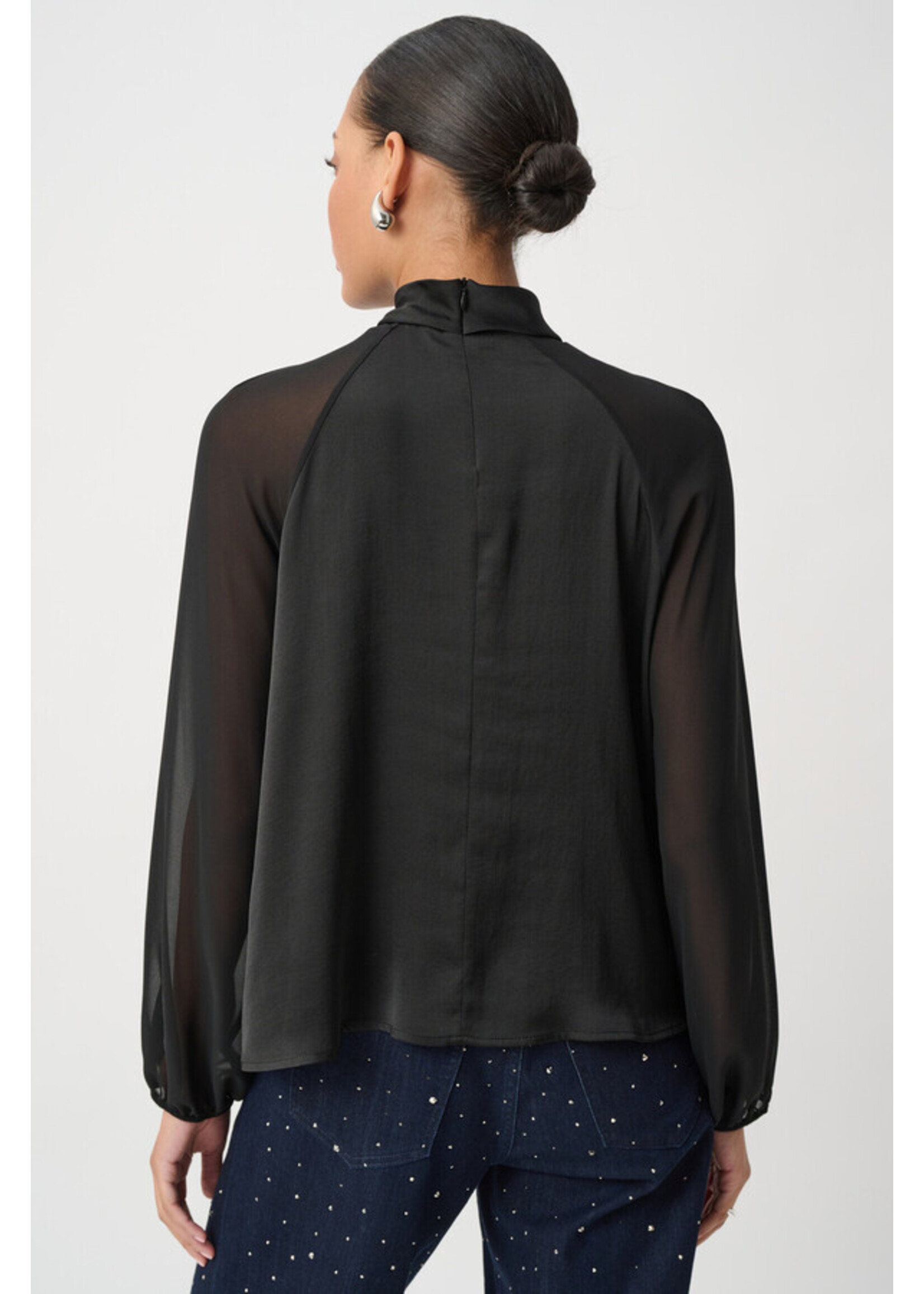 Joseph Ribkoff Joseph Ribkoff - Satin Top With Chiffon Sleeves Style 264119