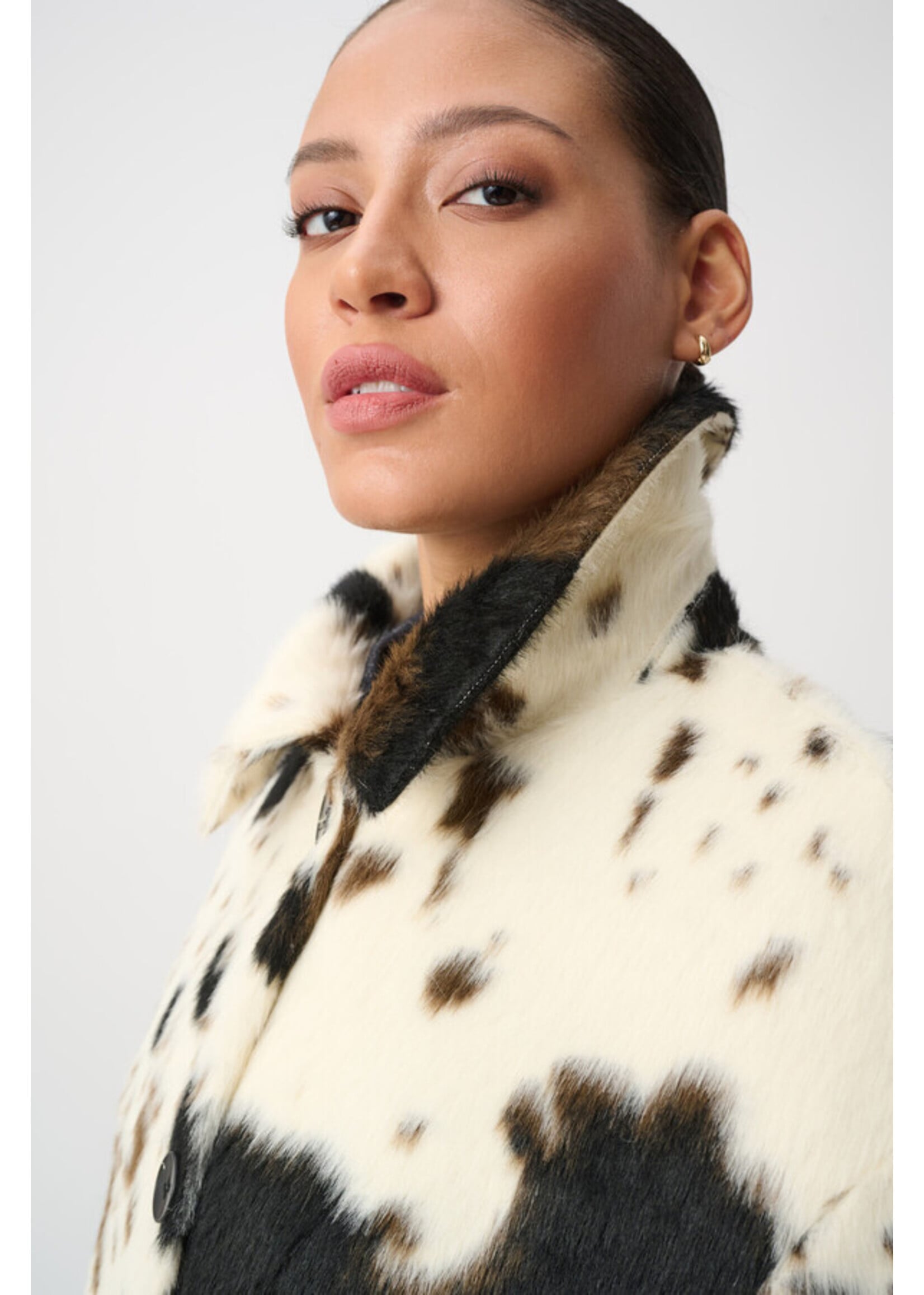 Joseph Ribkoff Joseph Ribkoff - Faux Fur Cow Print Coat Style 264944
