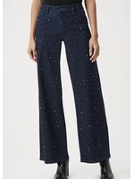 Joseph Ribkoff Joseph Ribkoff Classic Wide Leg Jeans with Rhinestones Style 254921