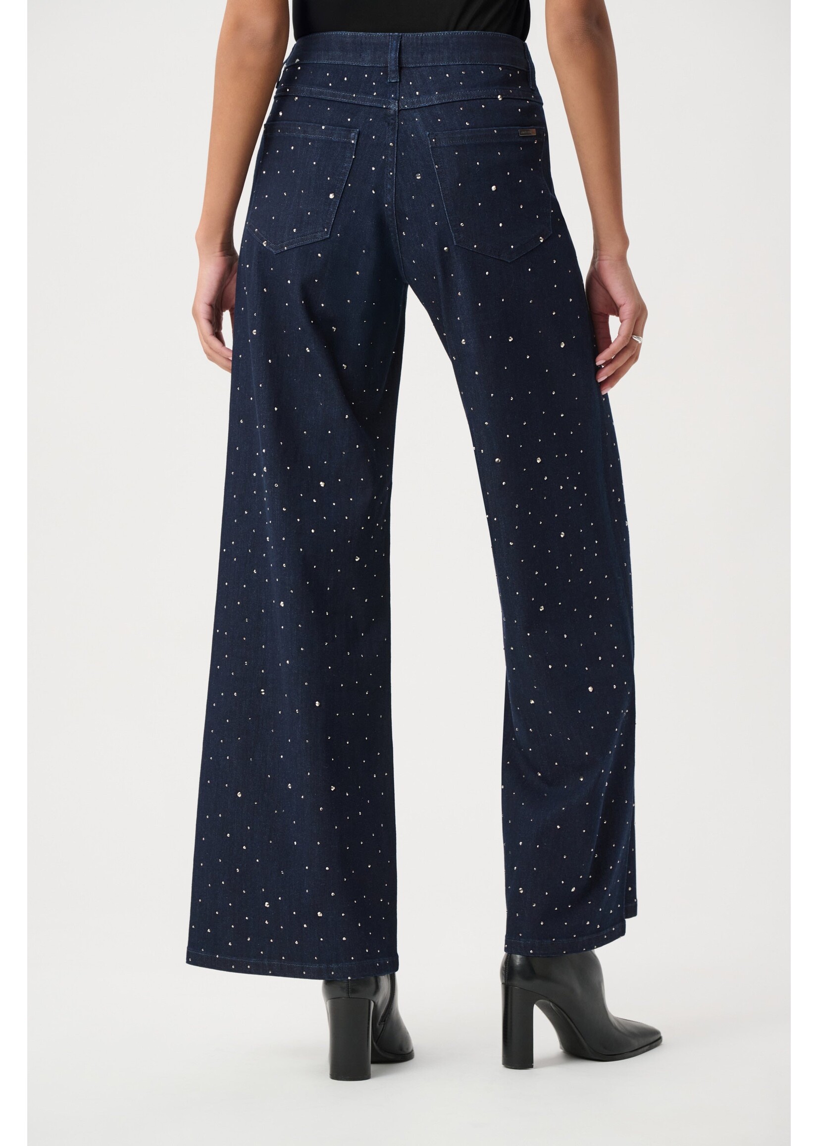 Joseph Ribkoff Joseph Ribkoff Classic Wide Leg Jeans with Rhinestones Style 254921