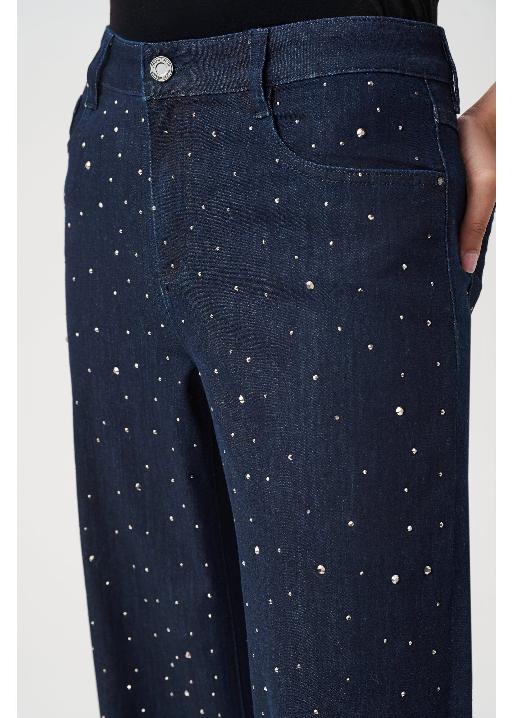 Joseph Ribkoff Joseph Ribkoff Classic Wide Leg Jeans with Rhinestones Style 254921