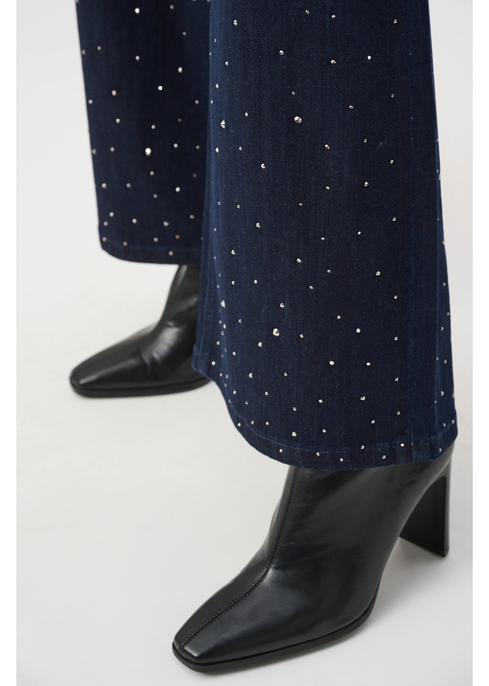 Joseph Ribkoff Joseph Ribkoff Classic Wide Leg Jeans with Rhinestones Style 254921