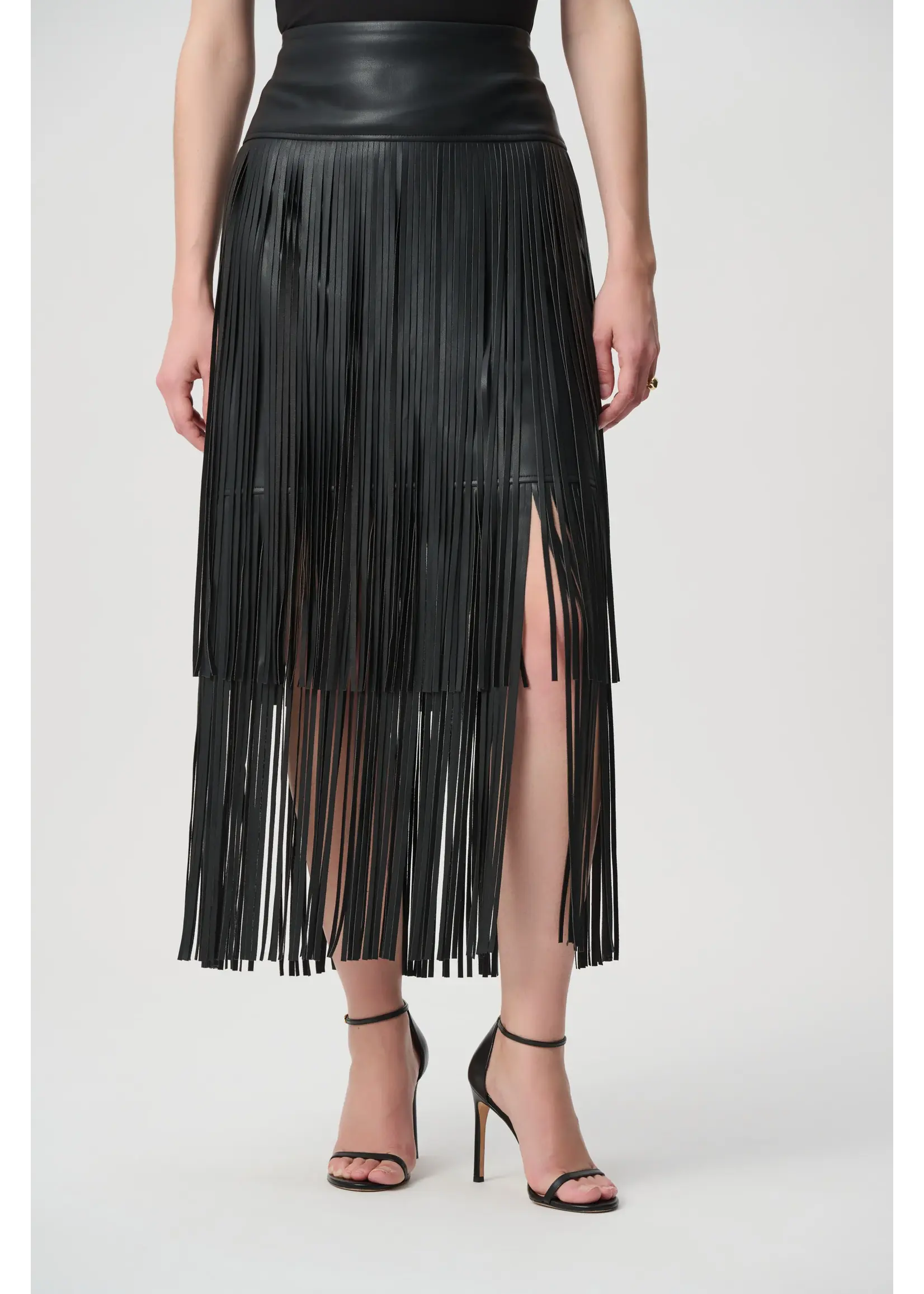 Joseph Ribkoff Joseph Ribkoff - Edit 57 Leatherette Fringe Skirt