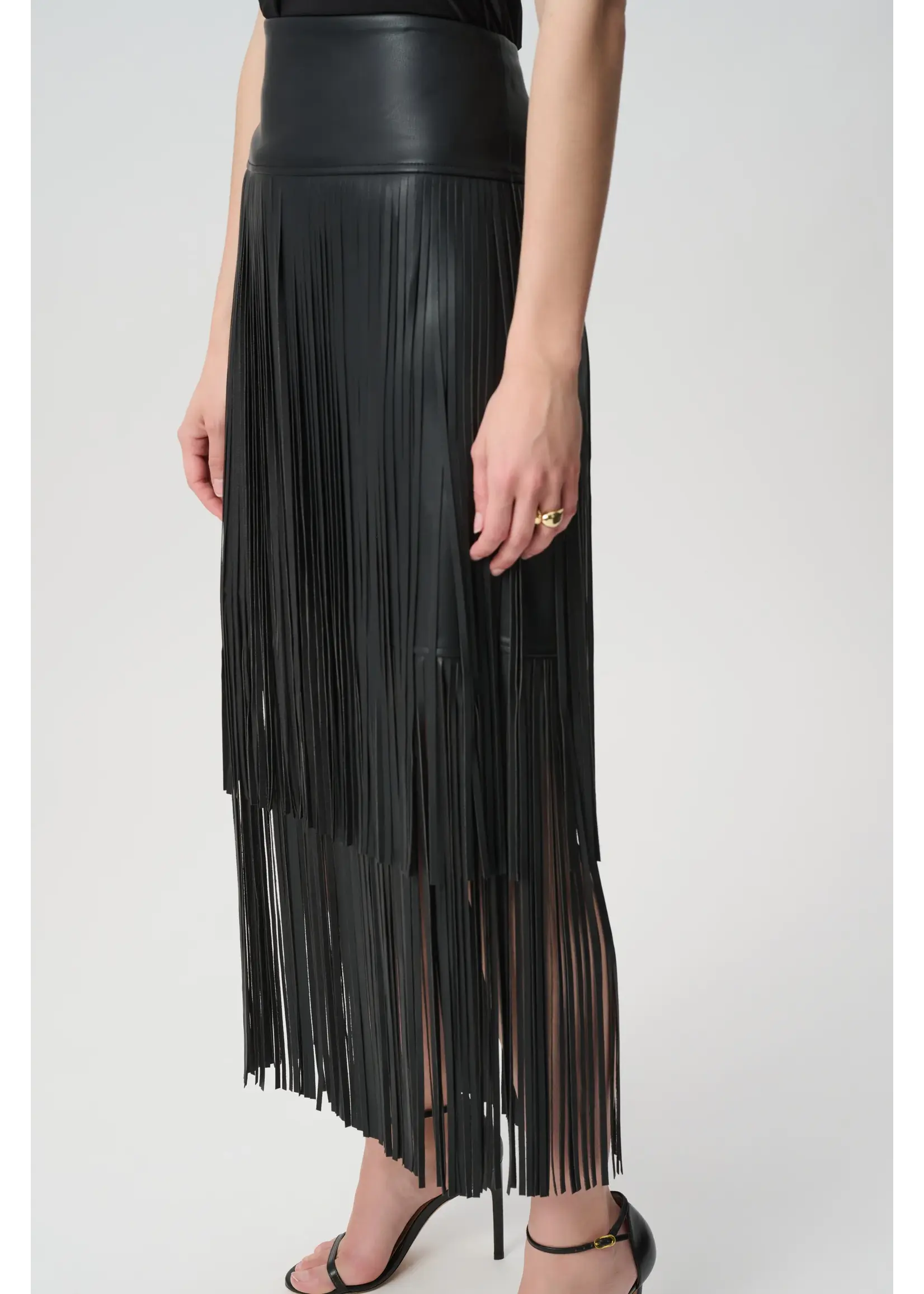 Joseph Ribkoff Joseph Ribkoff - Edit 57 Leatherette Fringe Skirt