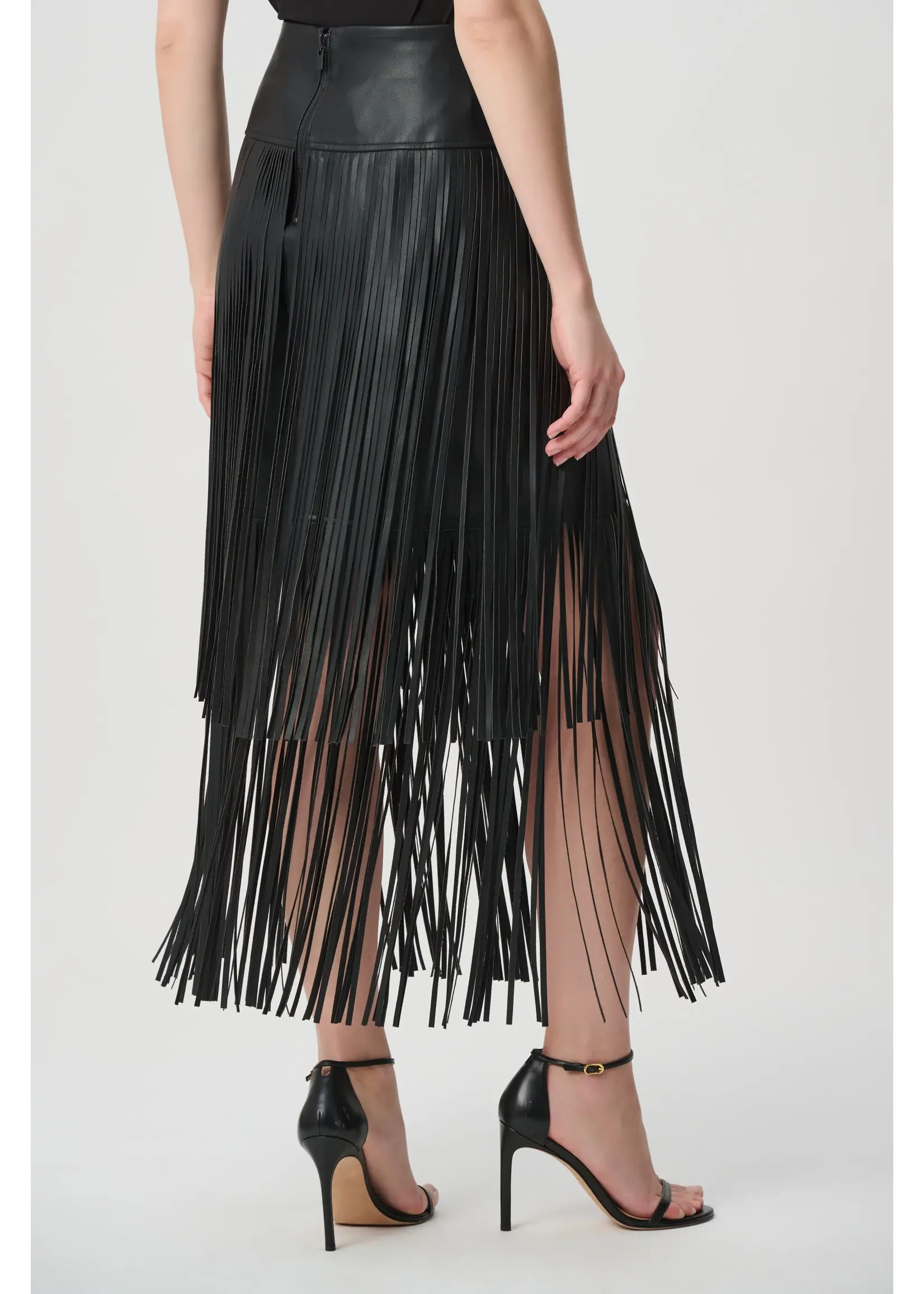 Joseph Ribkoff Joseph Ribkoff - Edit 57 Leatherette Fringe Skirt