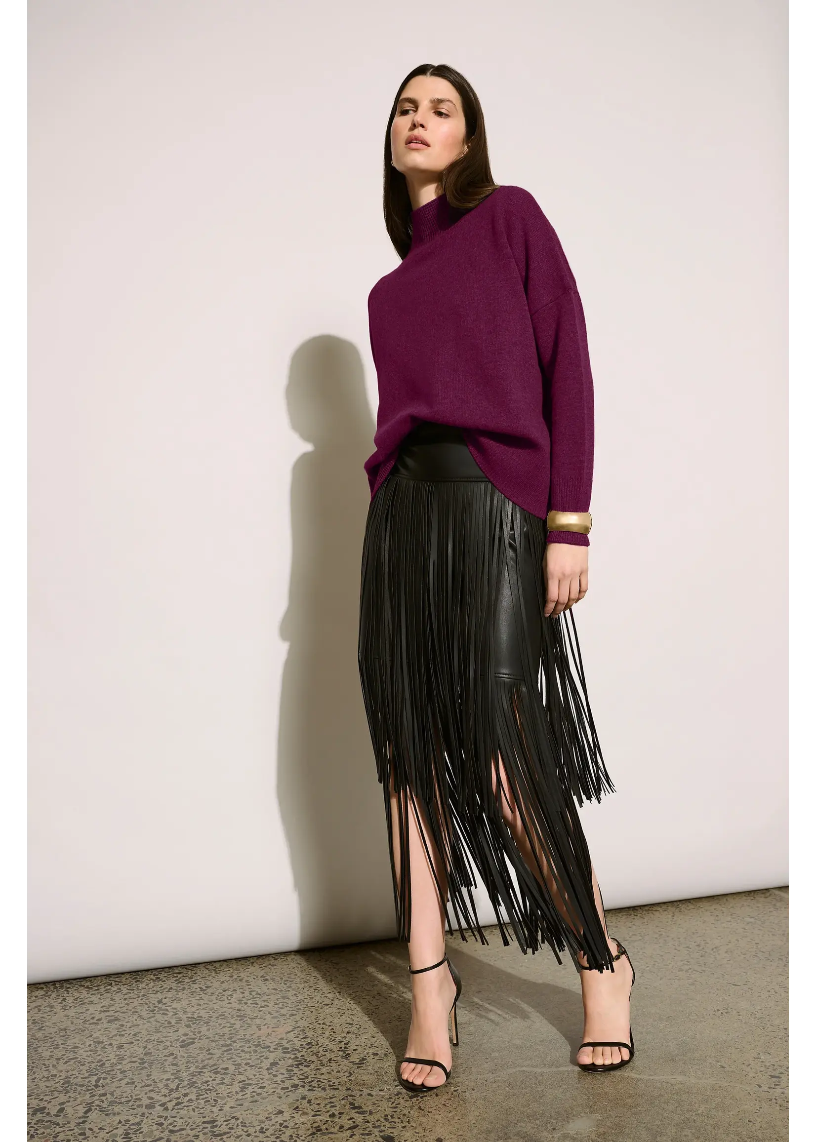 Joseph Ribkoff Joseph Ribkoff - Edit 57 Leatherette Fringe Skirt