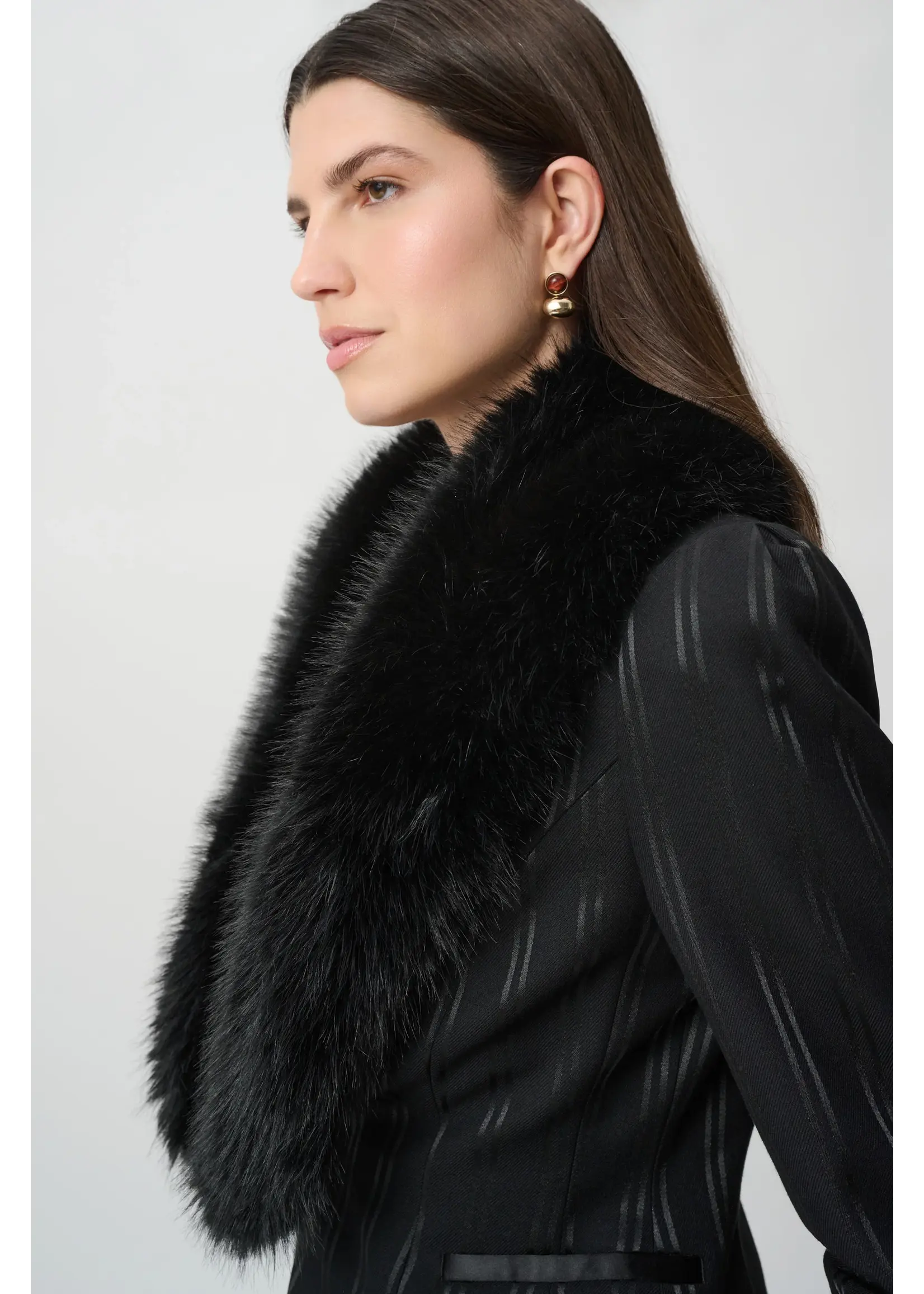 Joseph Ribkoff Joseph Ribkoff - Edit 57 Detachable Faux-Fur Striped Blazer