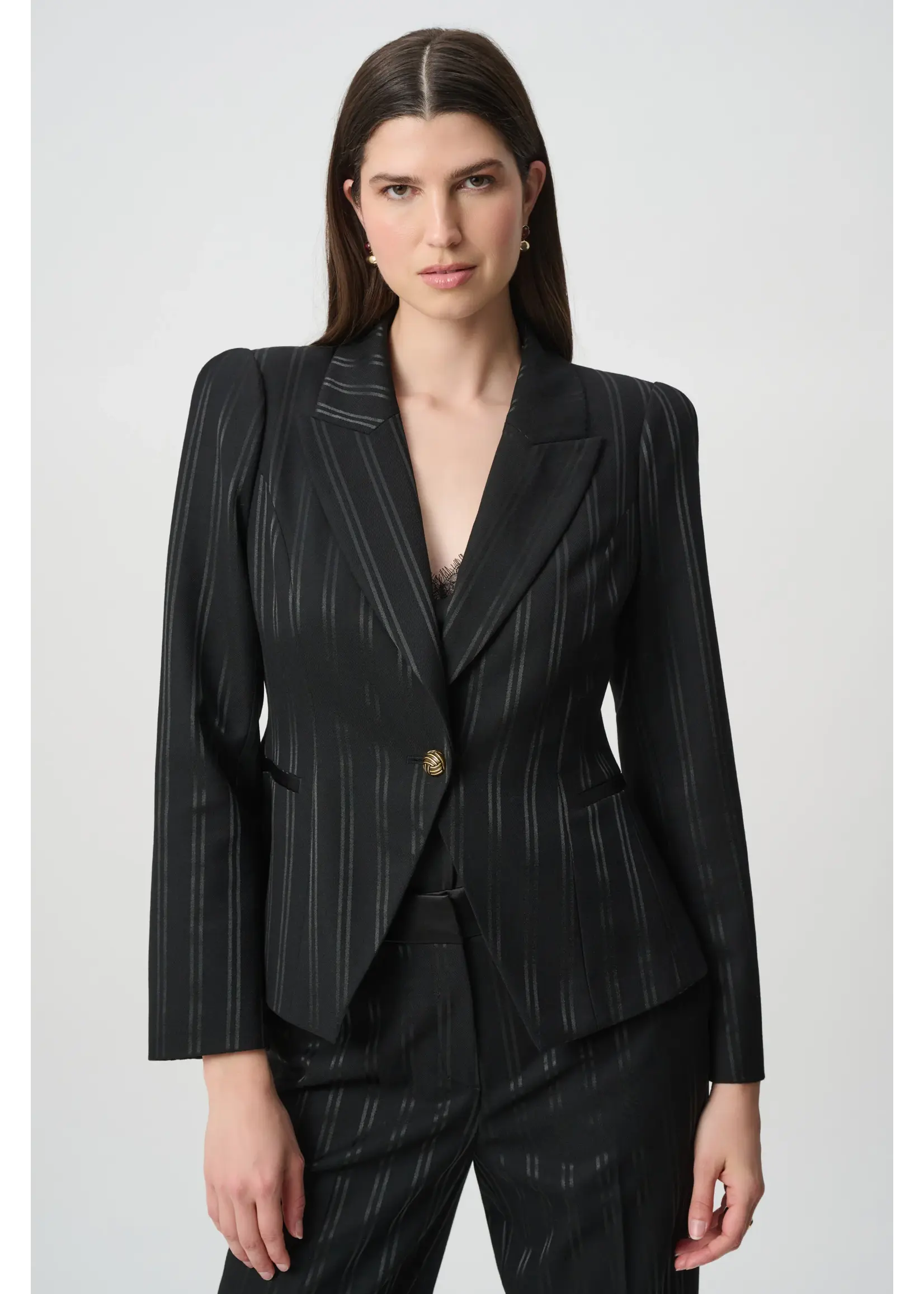 Joseph Ribkoff Joseph Ribkoff - Edit 57 Detachable Faux-Fur Striped Blazer