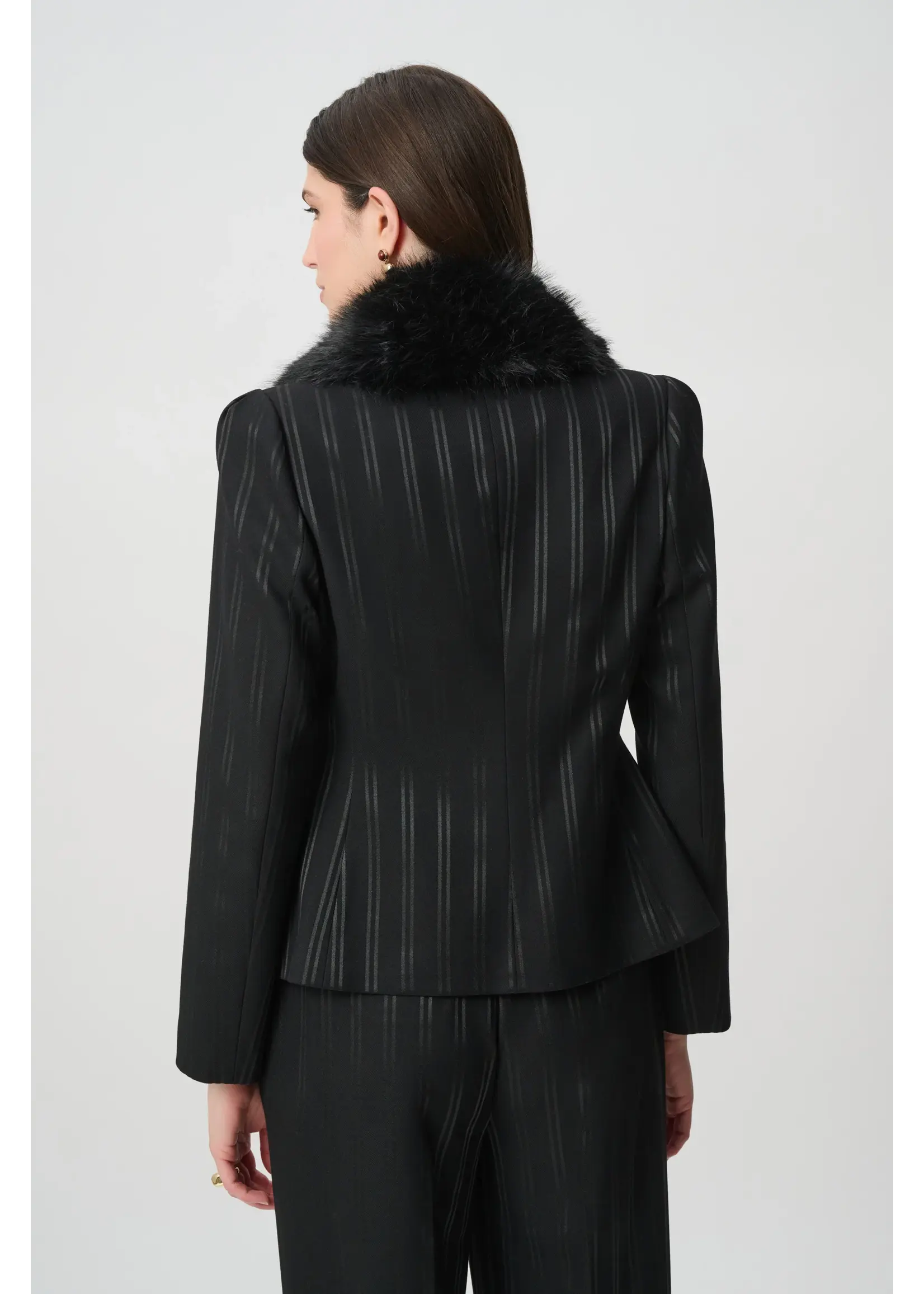 Joseph Ribkoff Joseph Ribkoff - Edit 57 Detachable Faux-Fur Striped Blazer