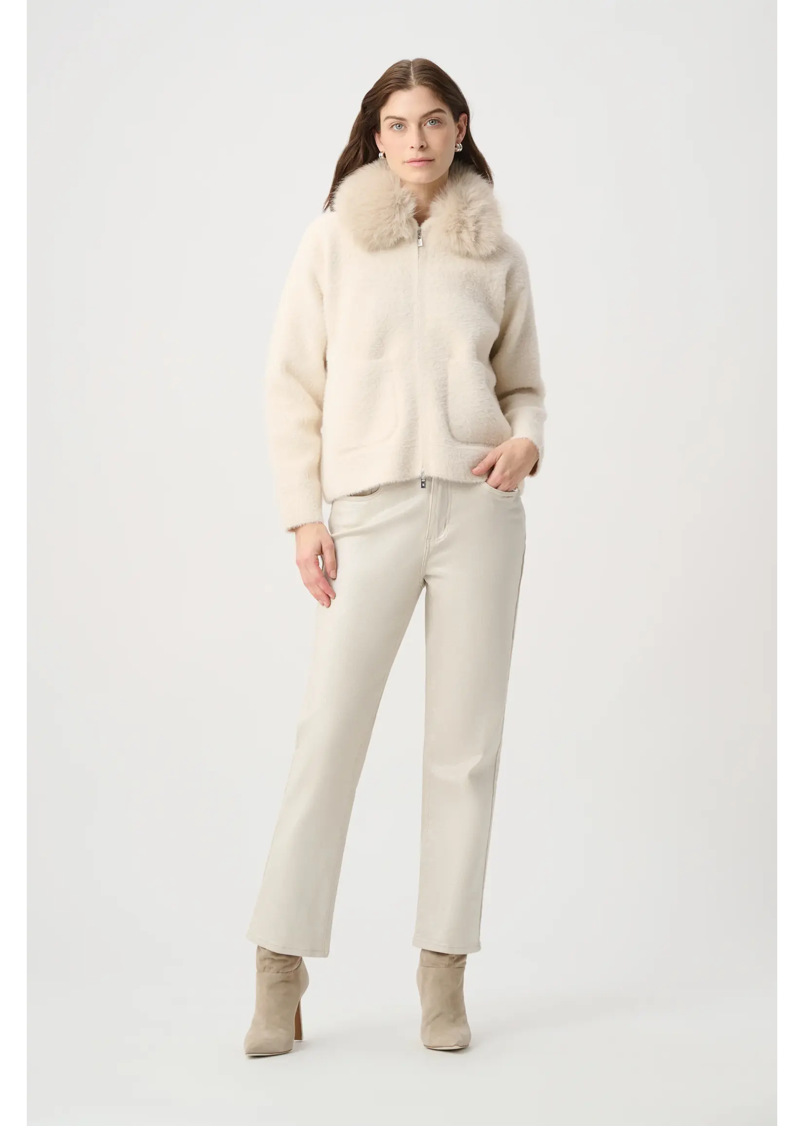 Joseph Ribkoff Joseph Ribkoff - Detachable Faux Fur Collar Jacket Style 264920