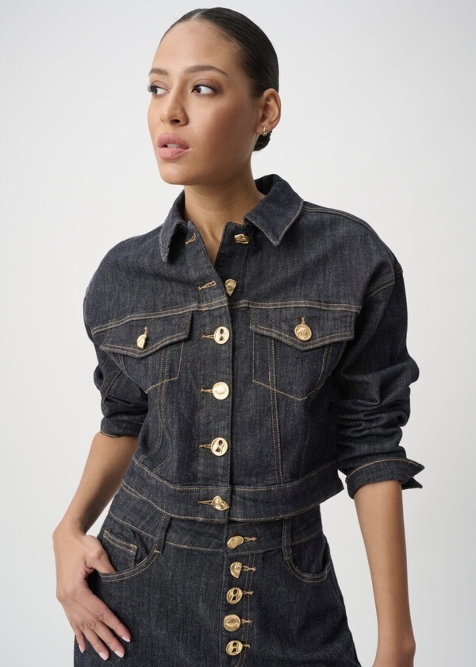 Joseph Ribkoff Joseph Ribkoff - Statement Button Denim Jacket Style 264900
