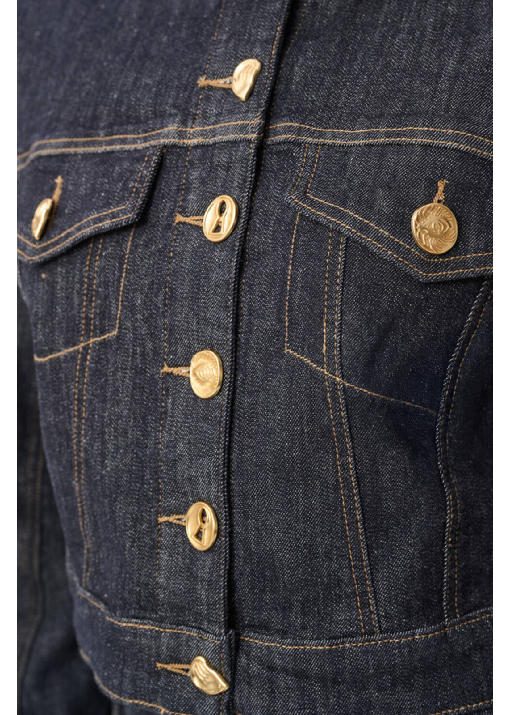 Joseph Ribkoff Joseph Ribkoff - Statement Button Denim Jacket Style 264900
