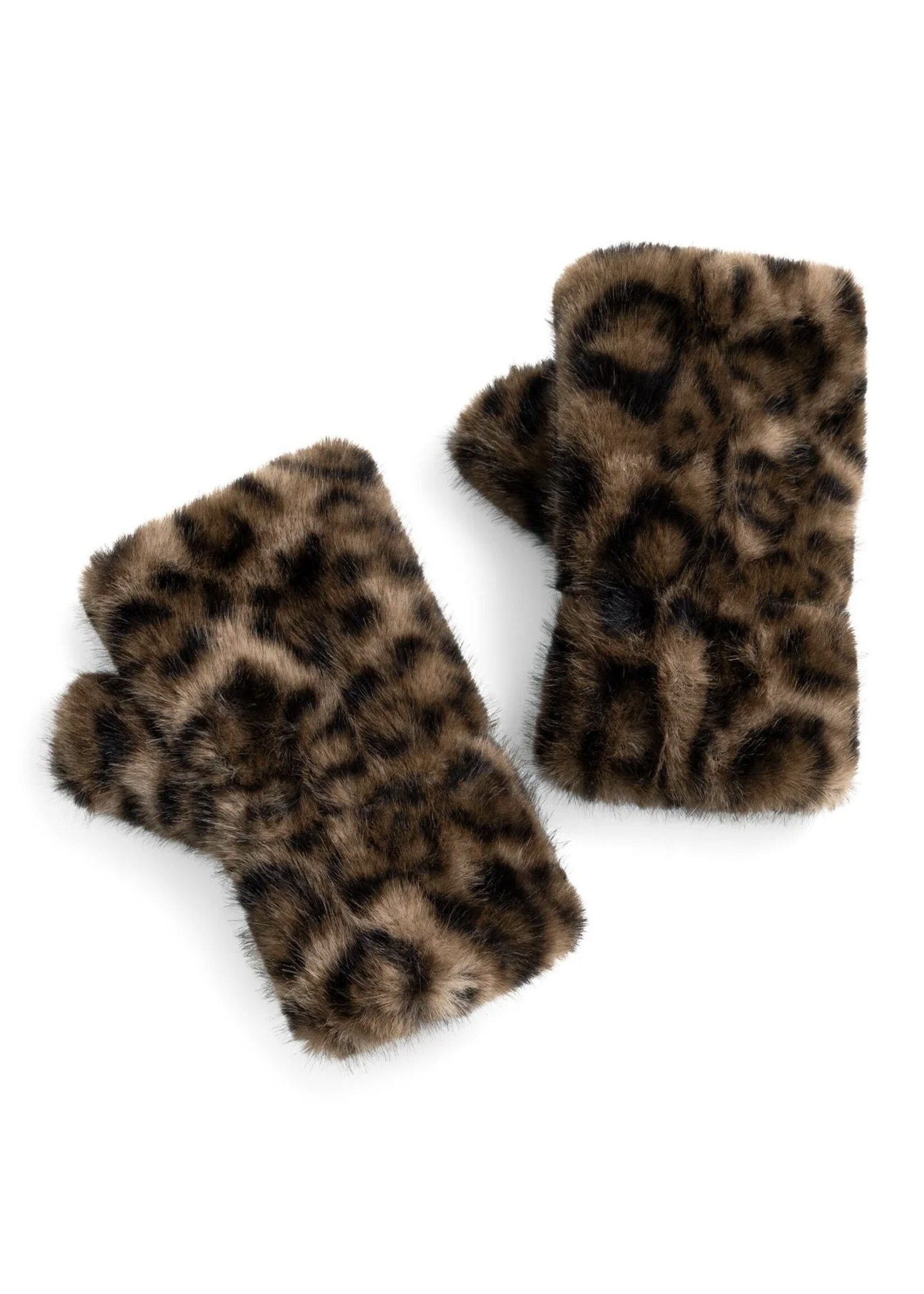YAYA Yaya - Faux Fur Leopard Mittens