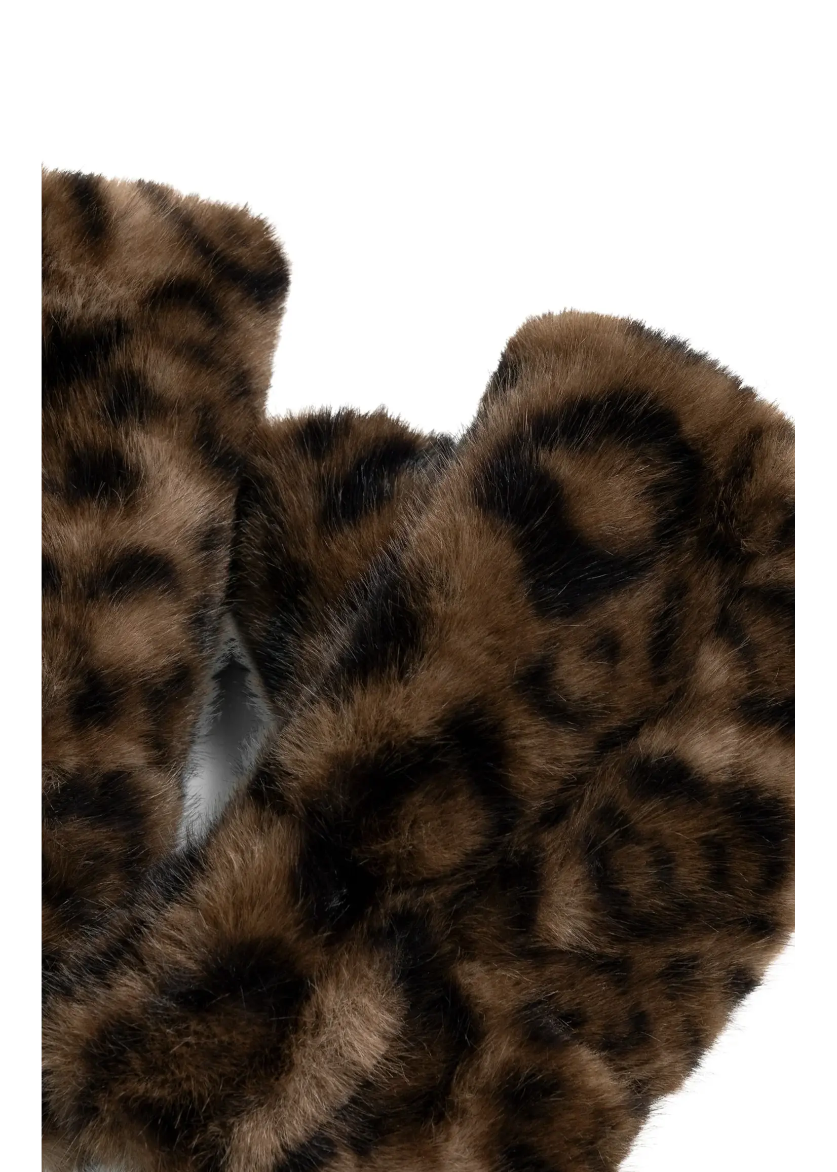 YAYA Yaya - Faux Fur Leopard Mittens