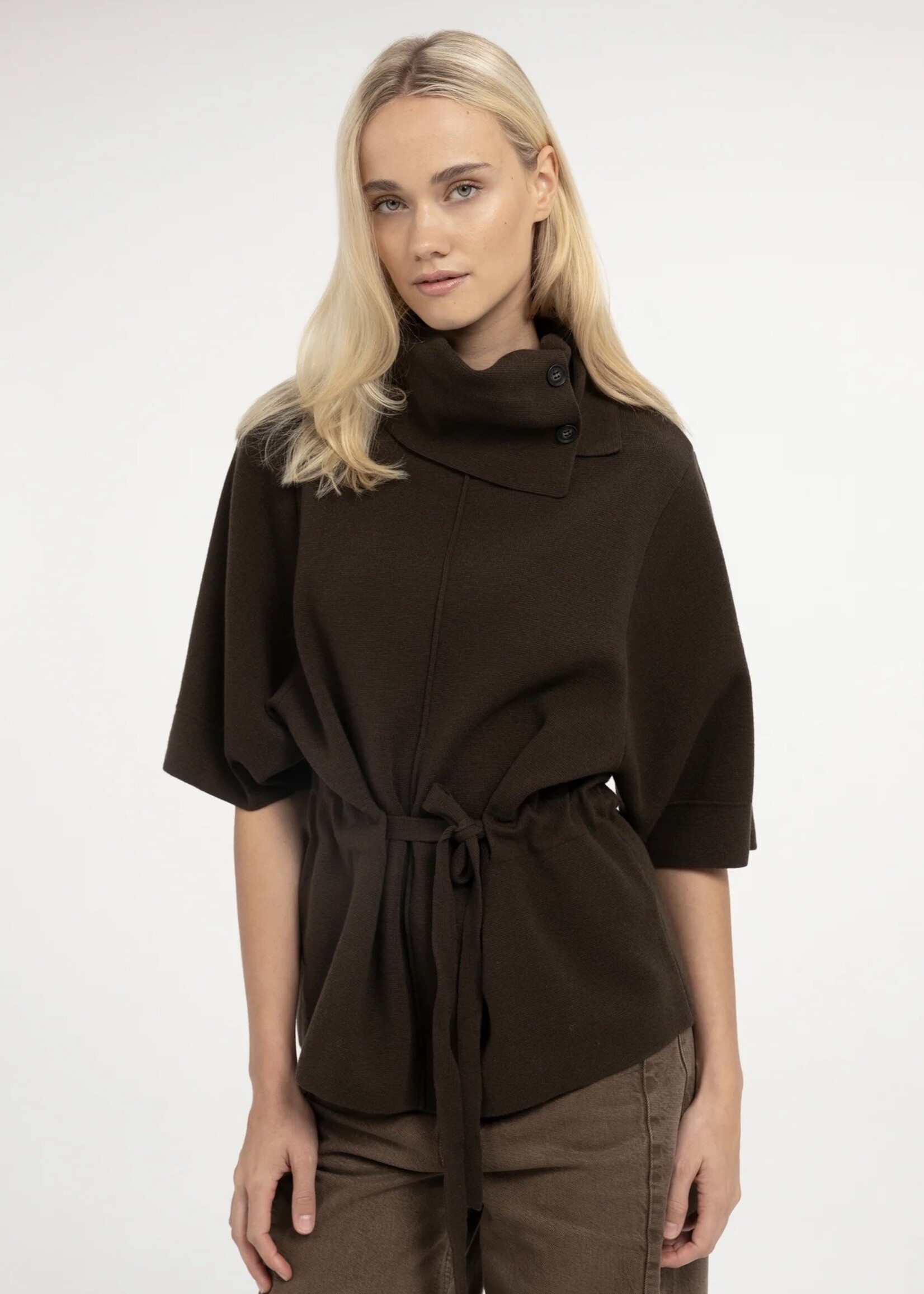 YAYA Yaya - Sweater with high neckline with buttons