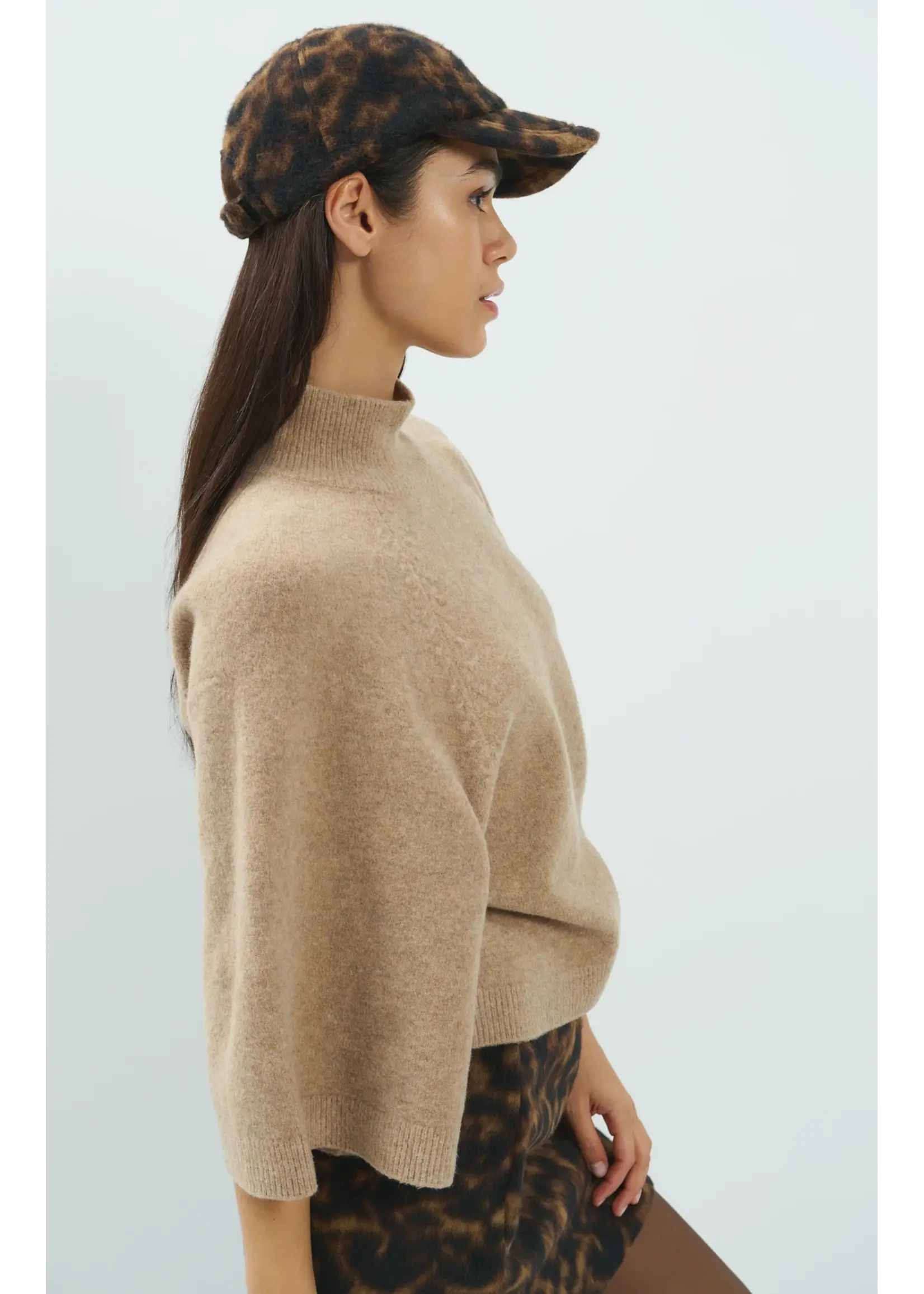 YAYA Yaya - High Neckline Wide Sleeve Sweater