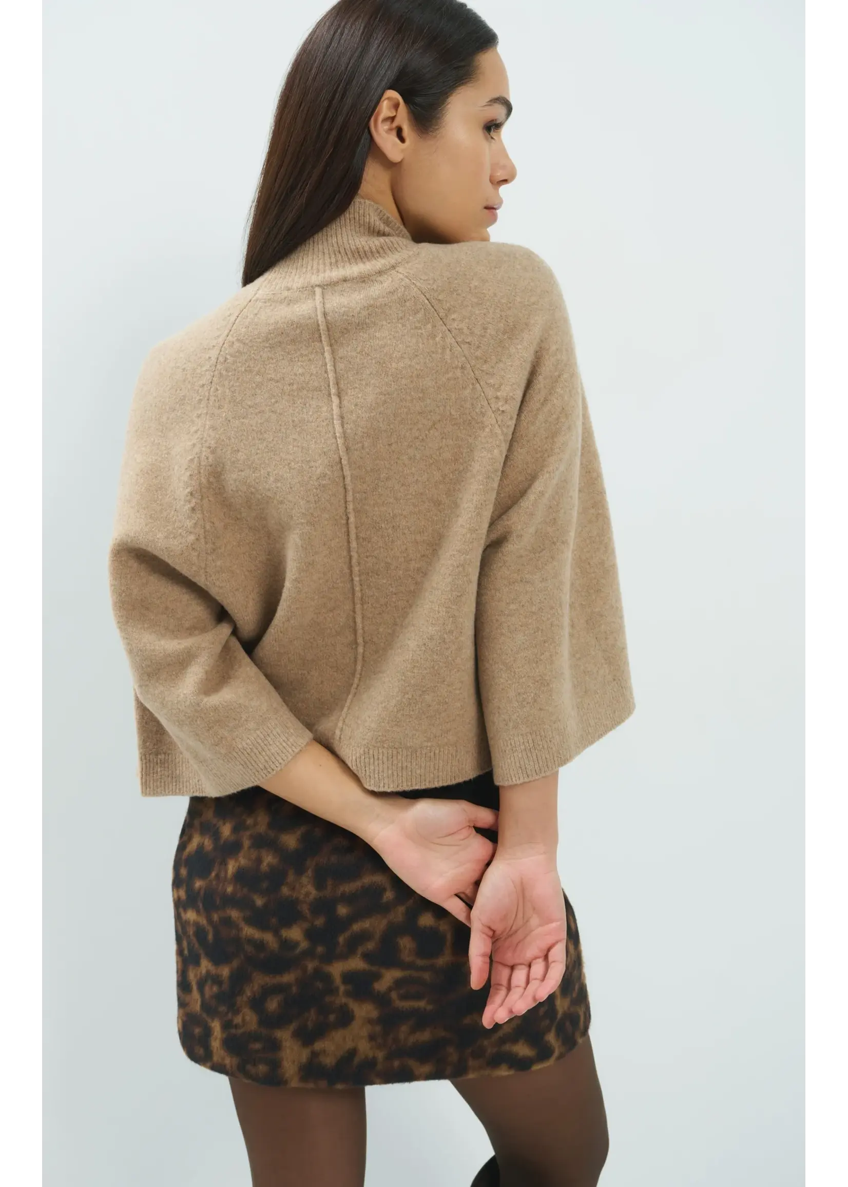 YAYA Yaya - High Neckline Wide Sleeve Sweater