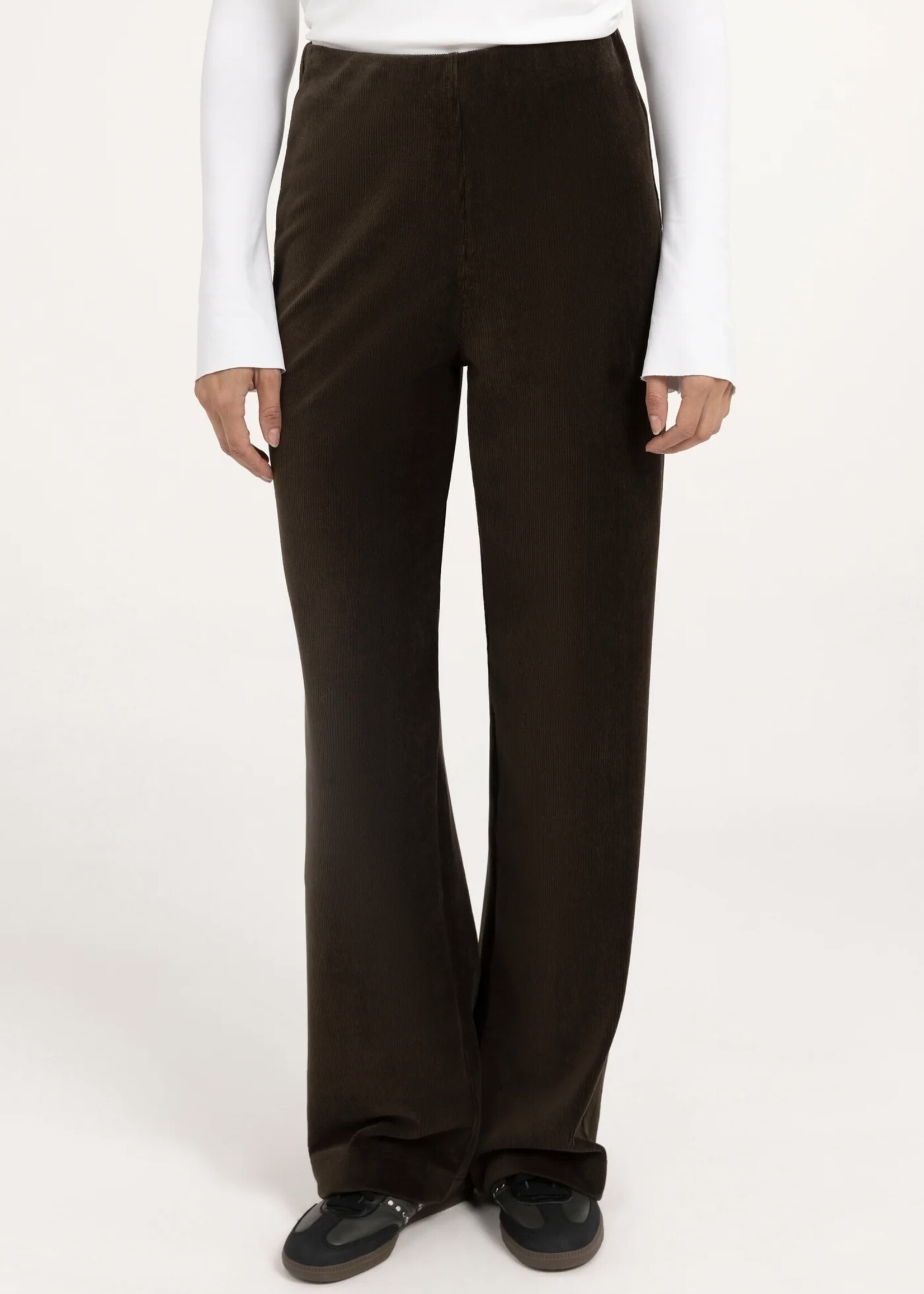 YAYA Yaya - Jersey Rib Velours Wide  Leg Trouser