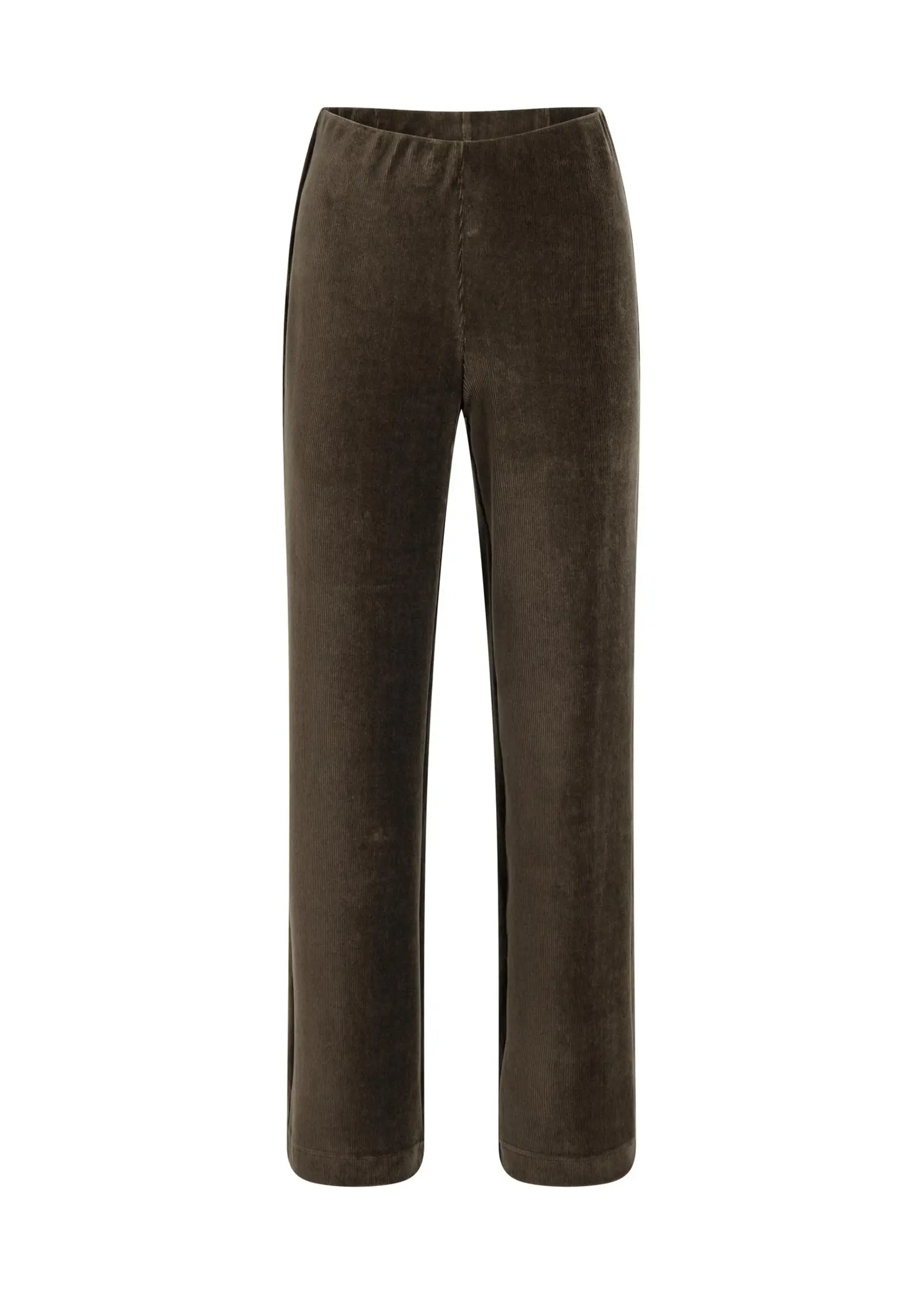 YAYA Yaya - Jersey Rib Velours Wide  Leg Trouser