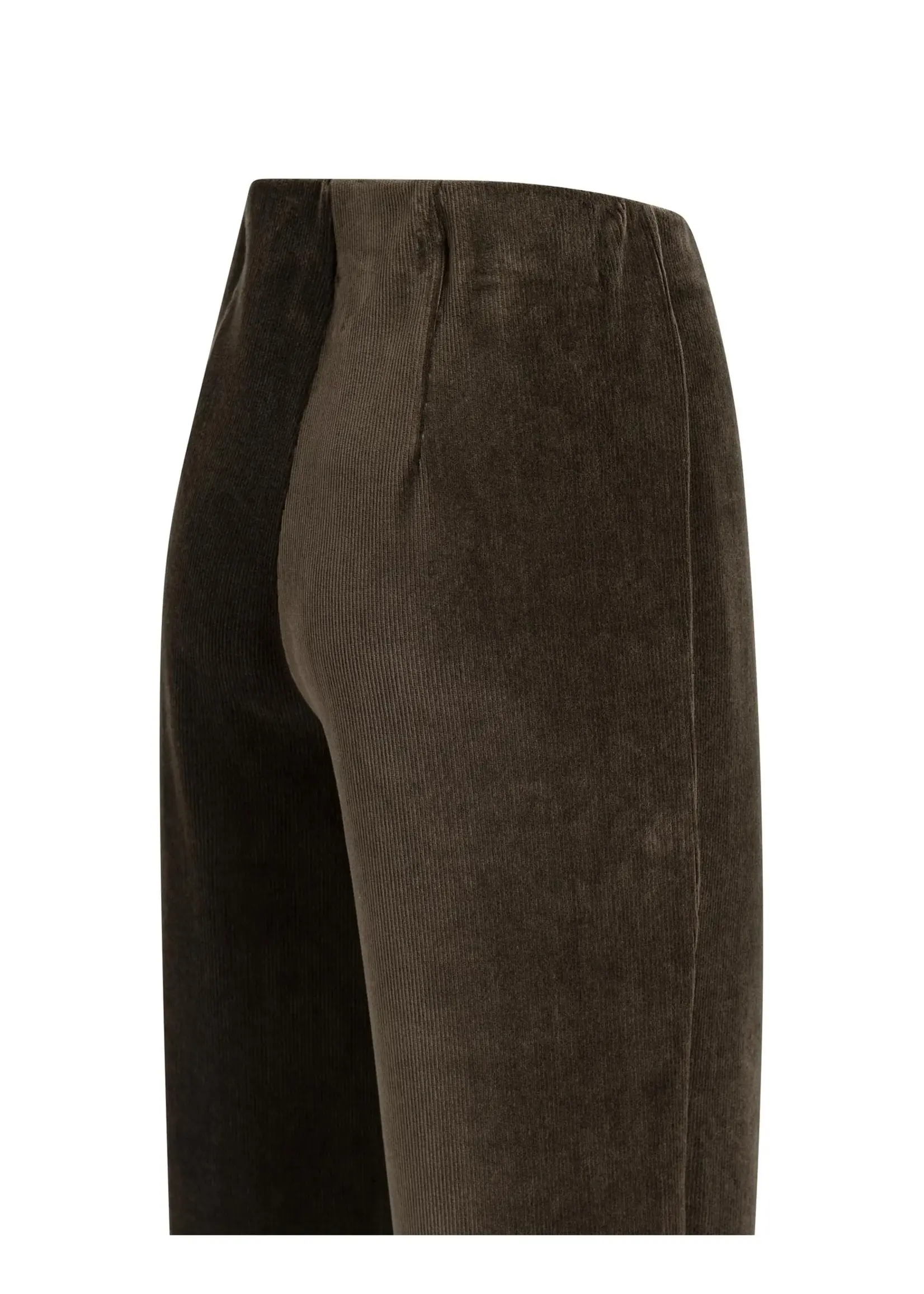 YAYA Yaya - Jersey Rib Velours Wide  Leg Trouser