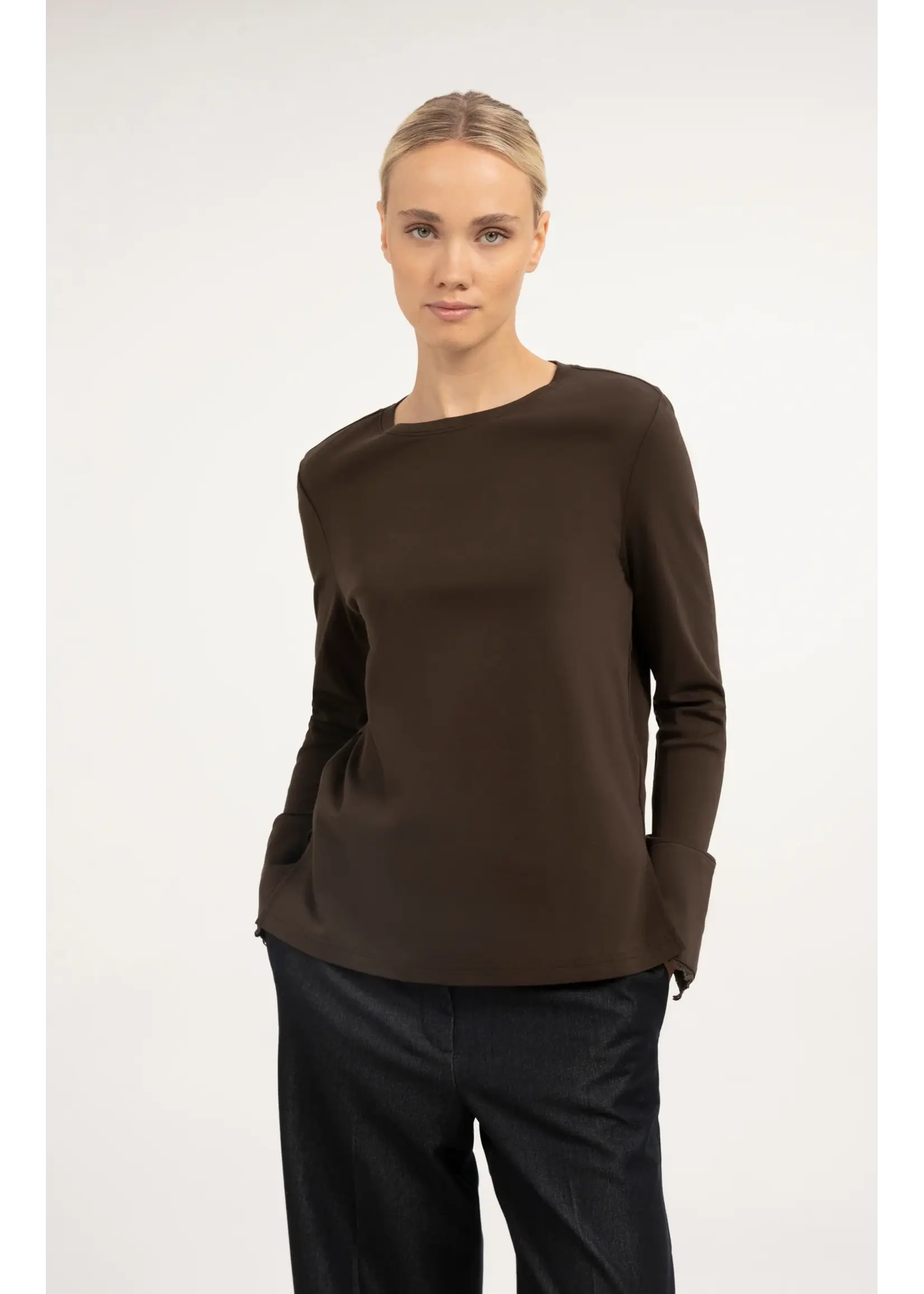 YAYA Yaya - Long Sleeve Top with Lace Cuff