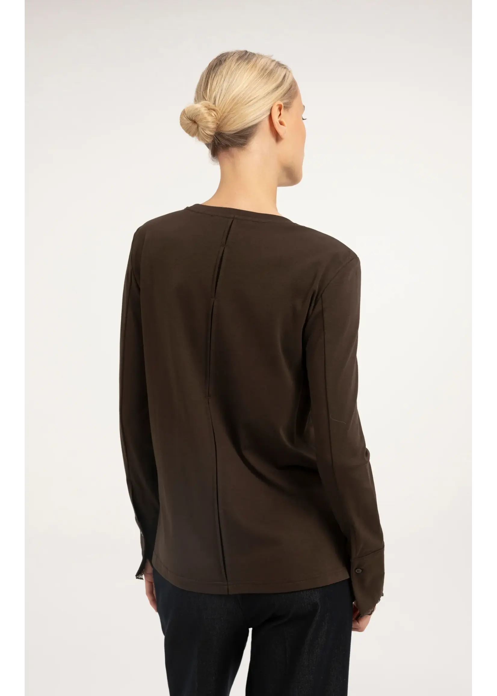 YAYA Yaya - Long Sleeve Top with Lace Cuff